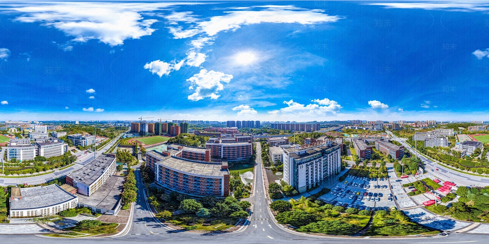 HDR城市小区社区广场全景贴图下载【ID:1159101287】