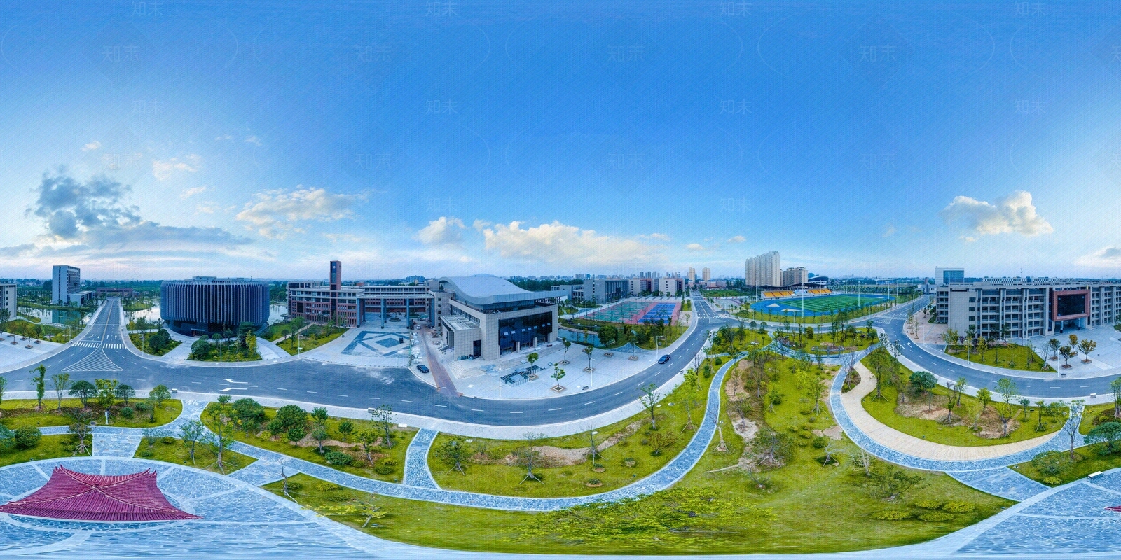 HDR城市小区社区广场全景贴图下载【ID:1159101804】