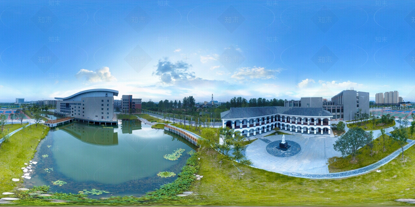 HDR城市小区社区广场全景贴图下载【ID:1159101817】