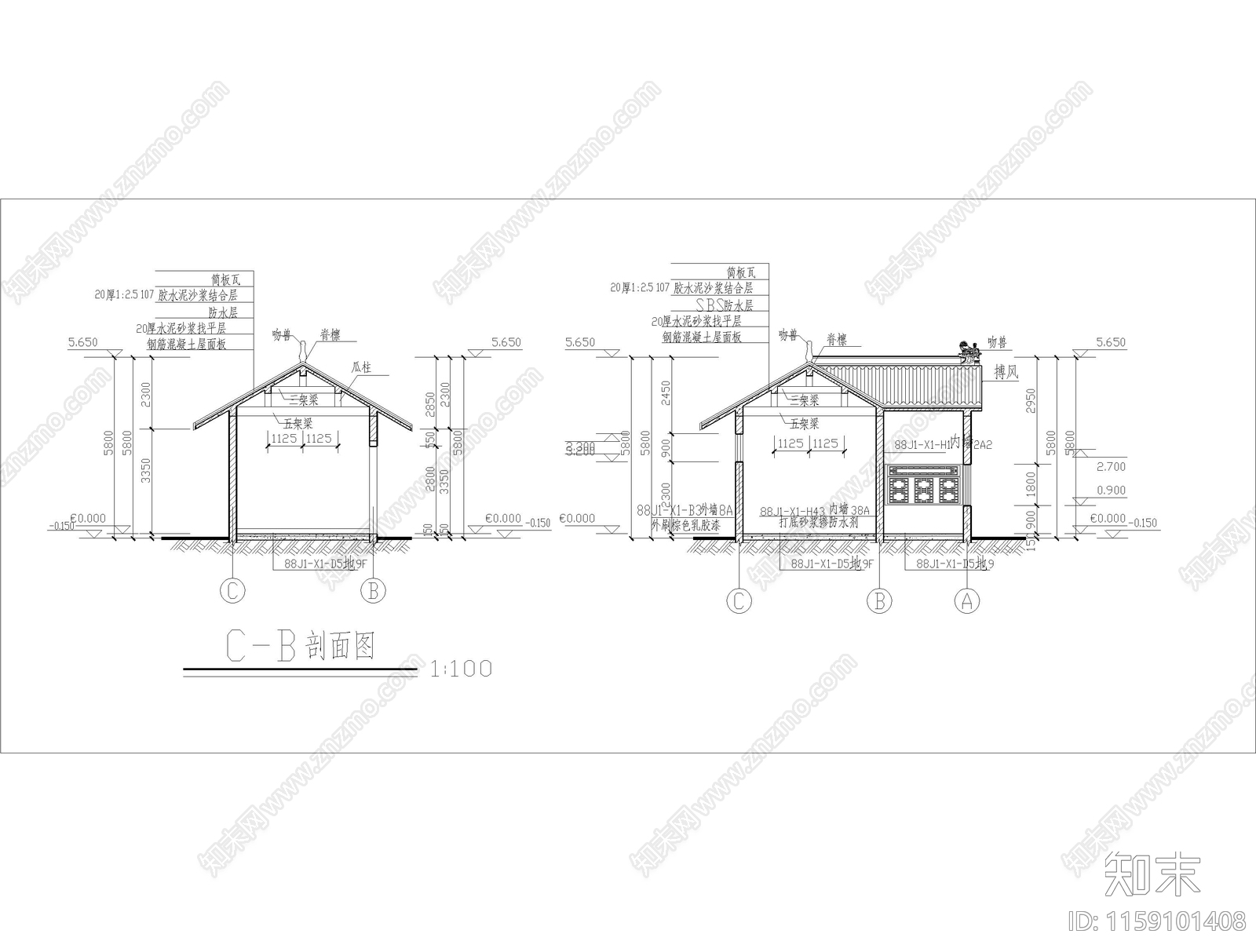 1层72平米砖混结构生态旅游区公厕建施图cad施工图下载【ID:1159101408】