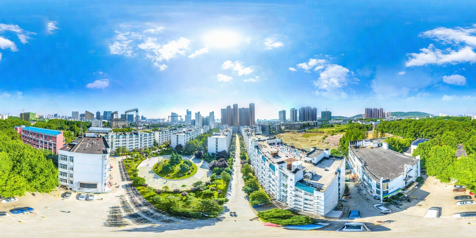 HDR城市小区社区广场全景贴图下载【ID:1159103161】