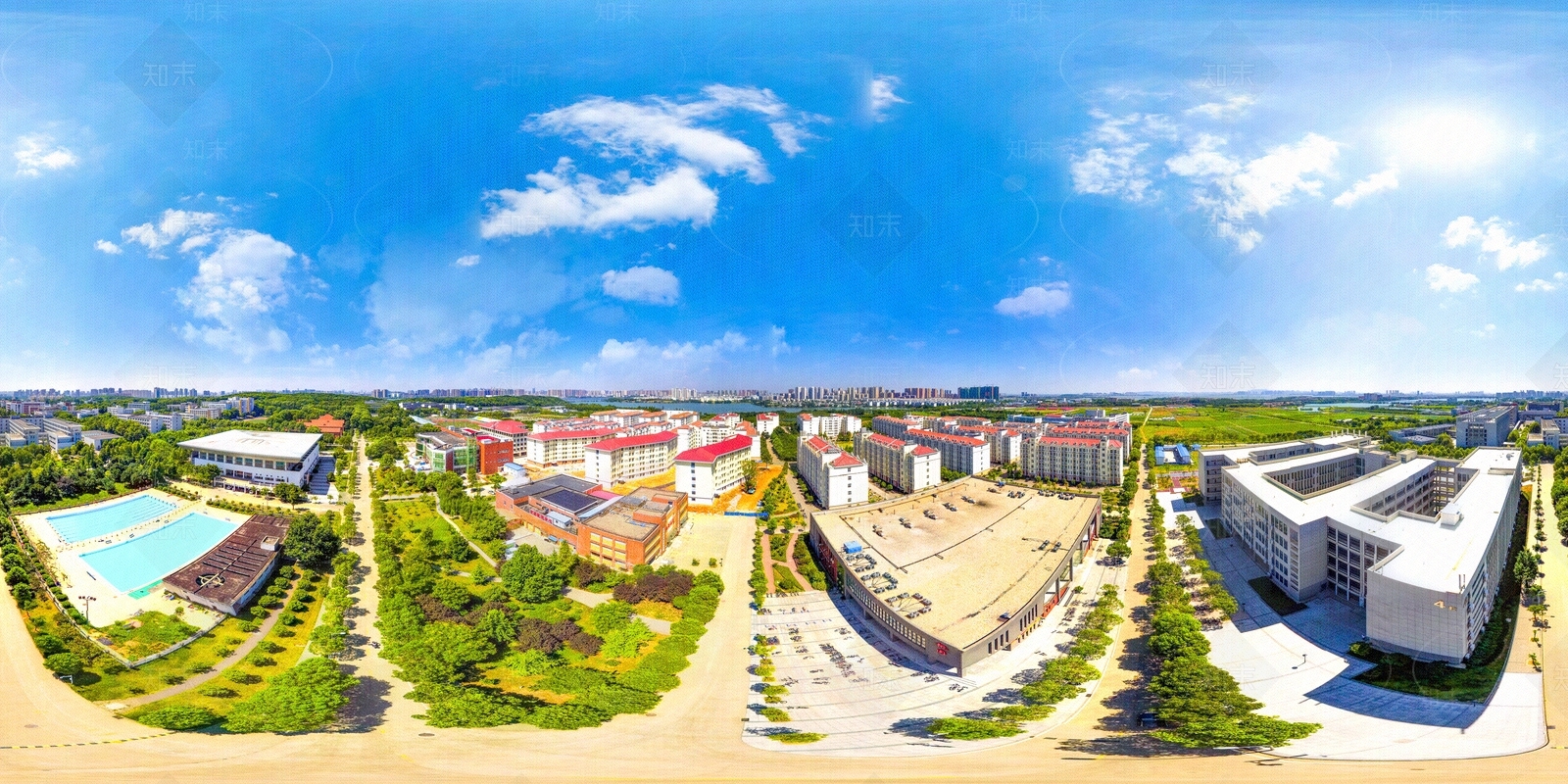 HDR城市小区社区广场全景贴图下载【ID:1159103412】