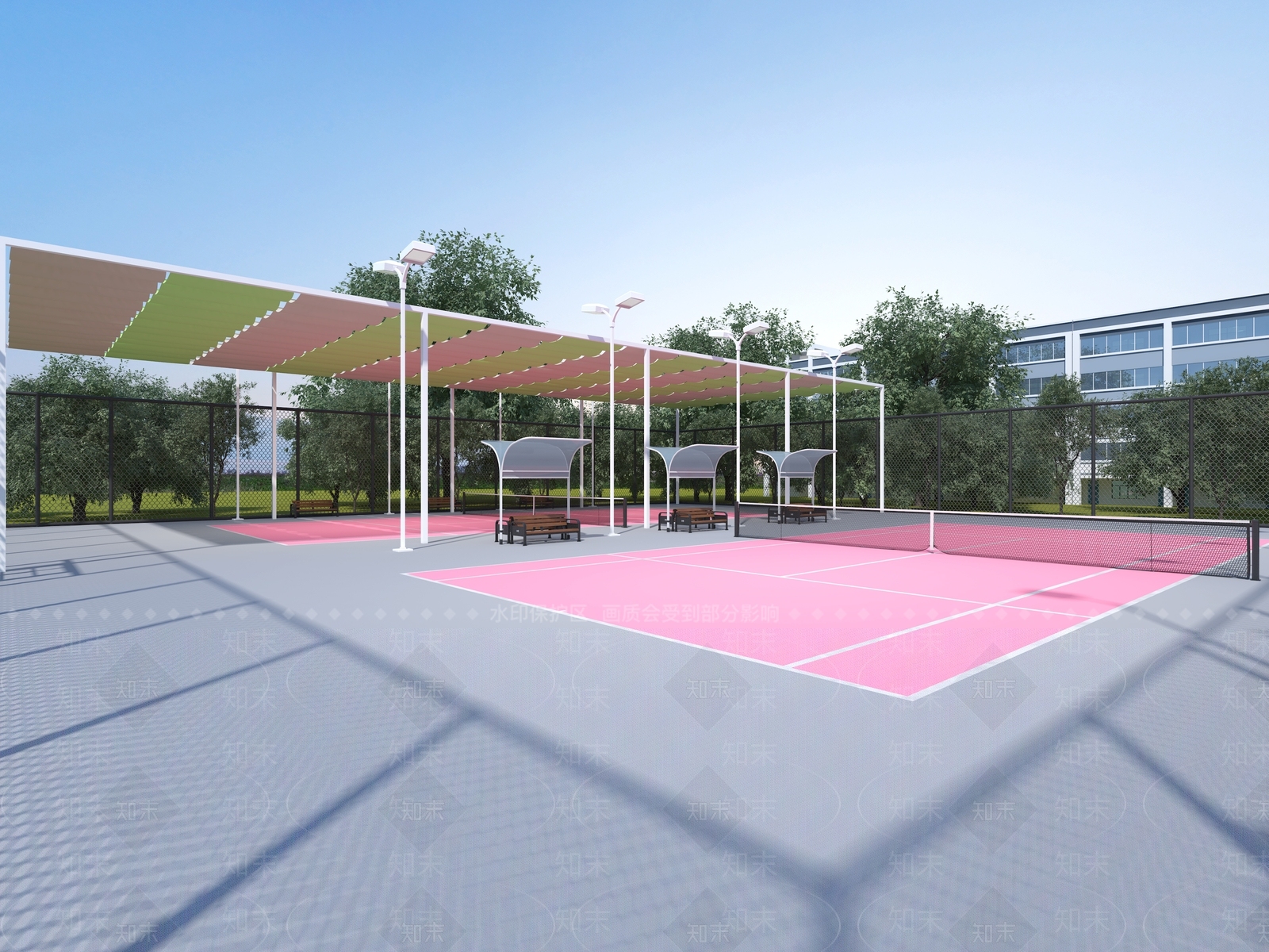 现代网球场3D模型下载【ID:1159104172】