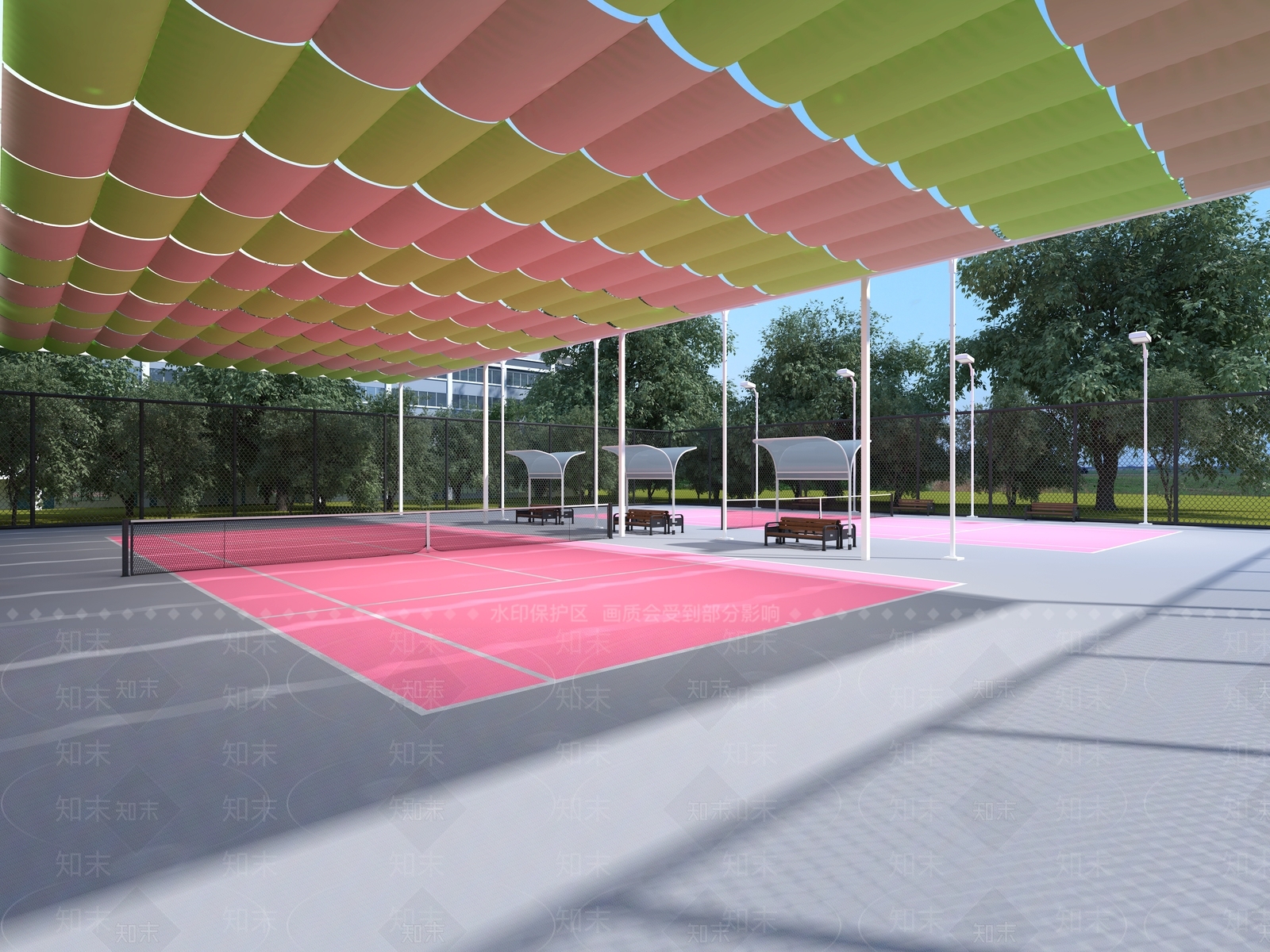 现代网球场3D模型下载【ID:1159104172】
