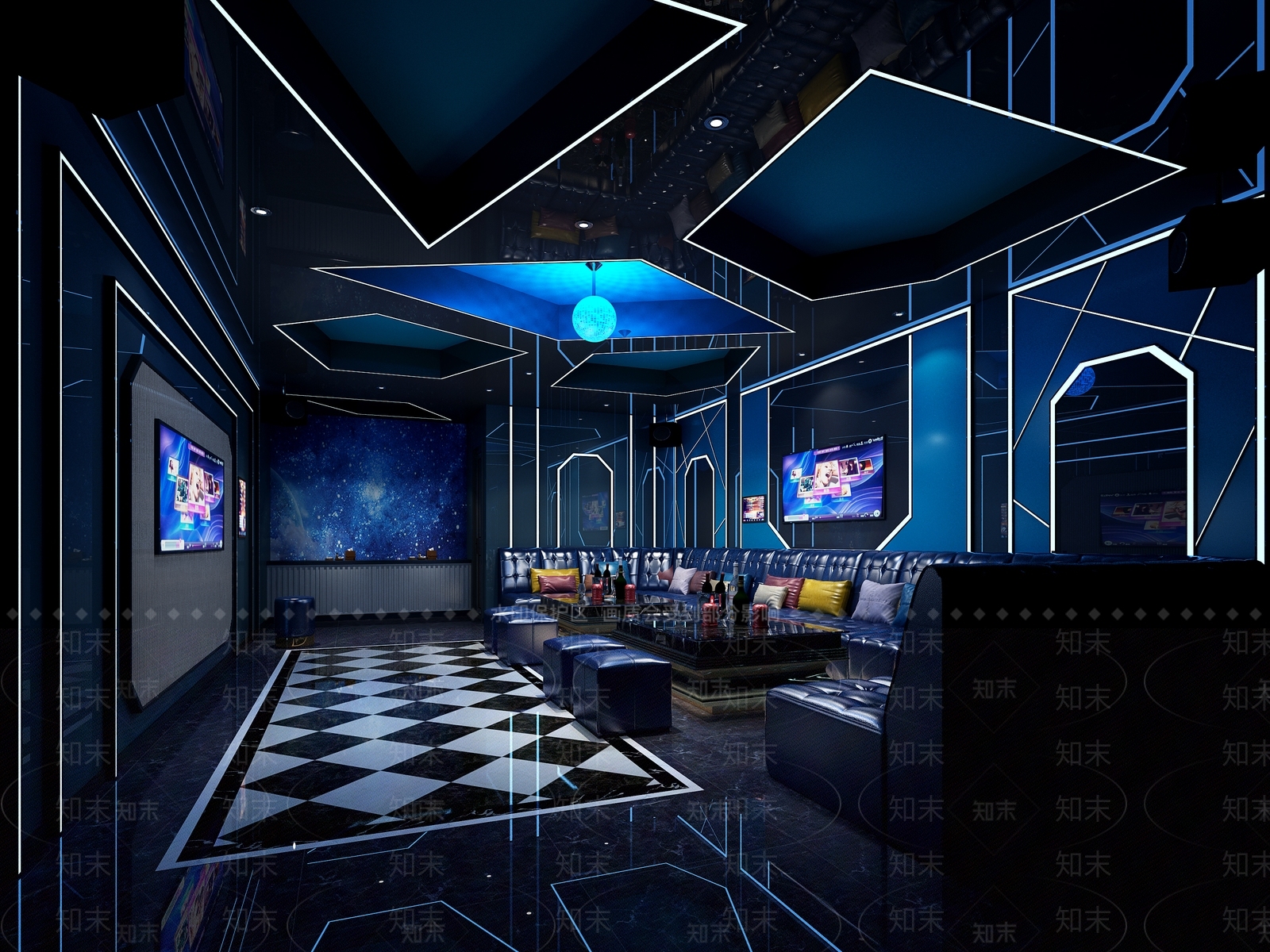 现代KTV包间3D模型下载【ID:1159111828】