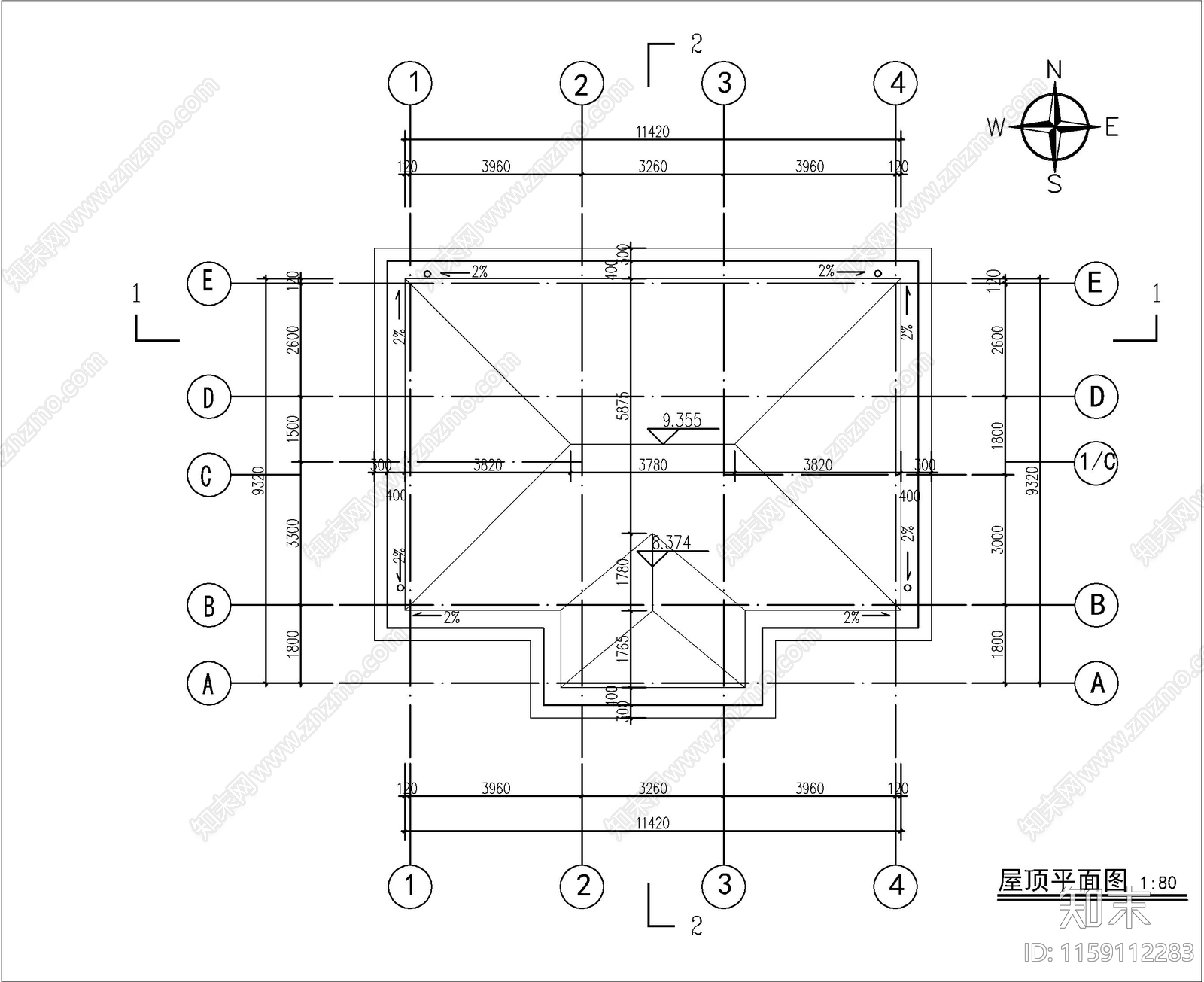 新中式自建房建筑图纸cad施工图下载【ID:1159112283】