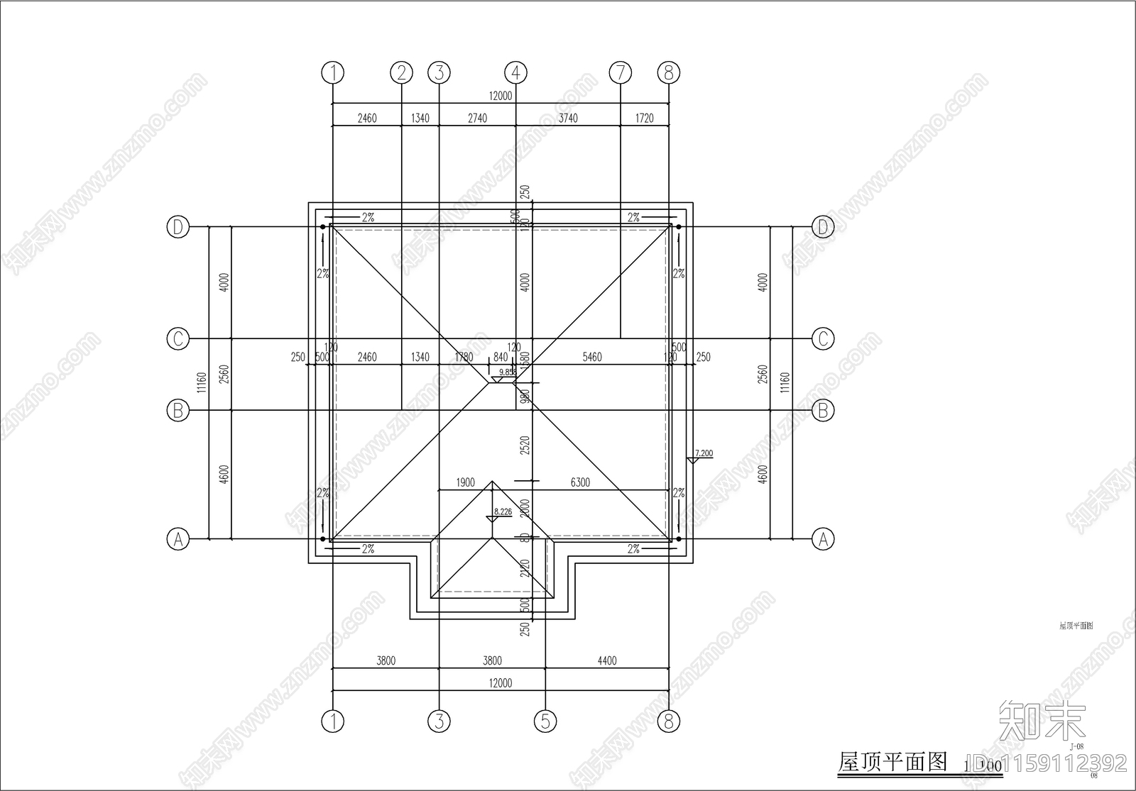 新中式自建房建筑设计cad施工图下载【ID:1159112392】