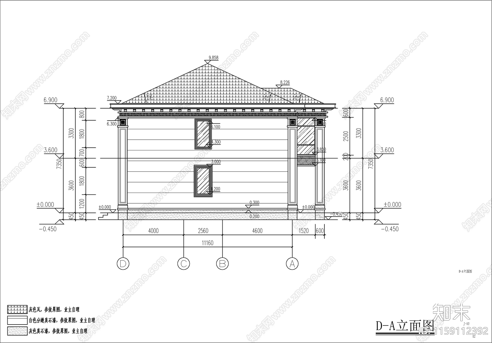 新中式自建房建筑设计cad施工图下载【ID:1159112392】