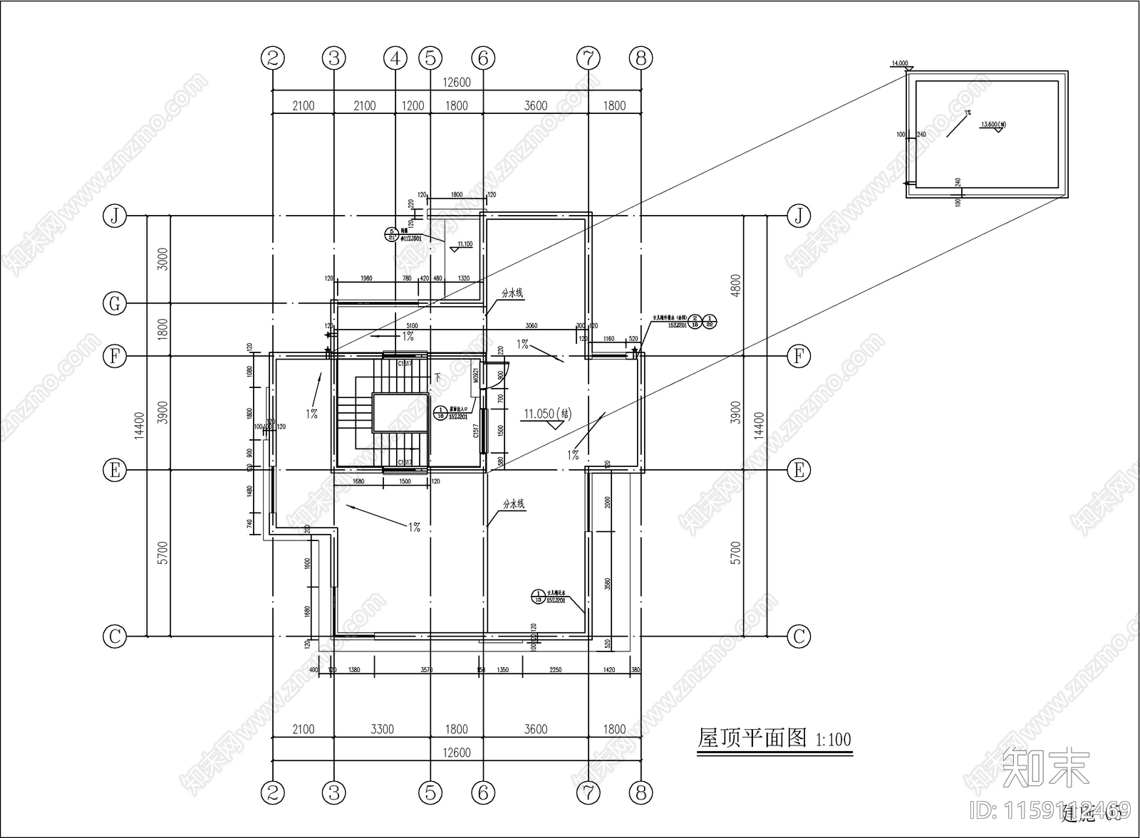 现代自建房建筑设计cad施工图下载【ID:1159112469】