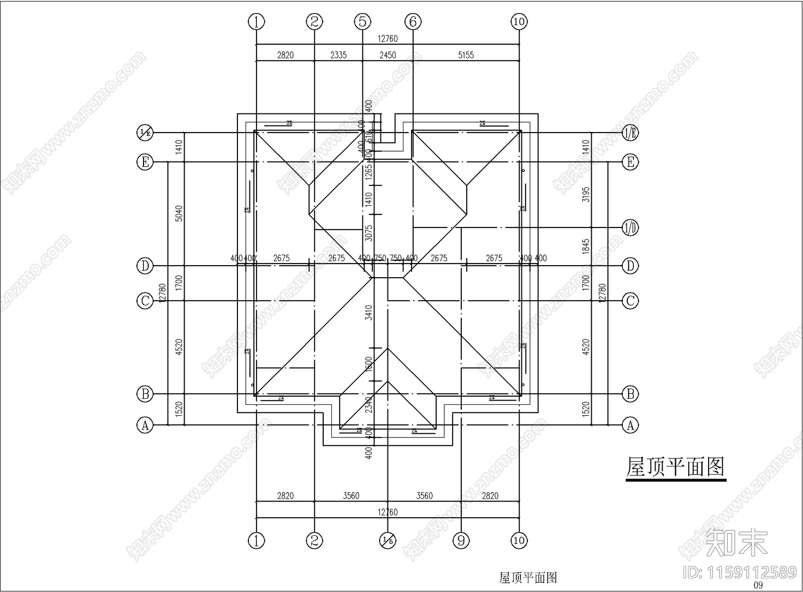 新中式自建房建筑cad施工图下载【ID:1159112589】