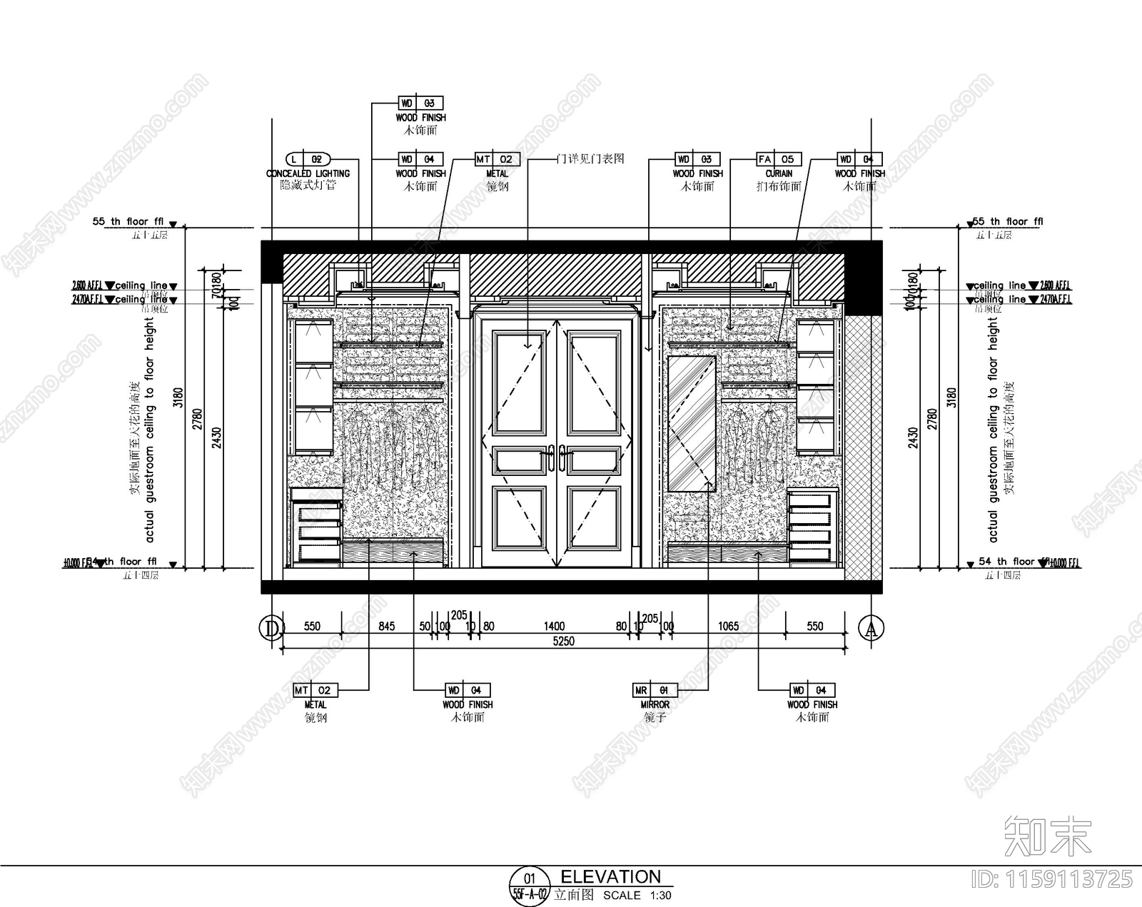 公馆会所室cad施工图下载【ID:1159113725】