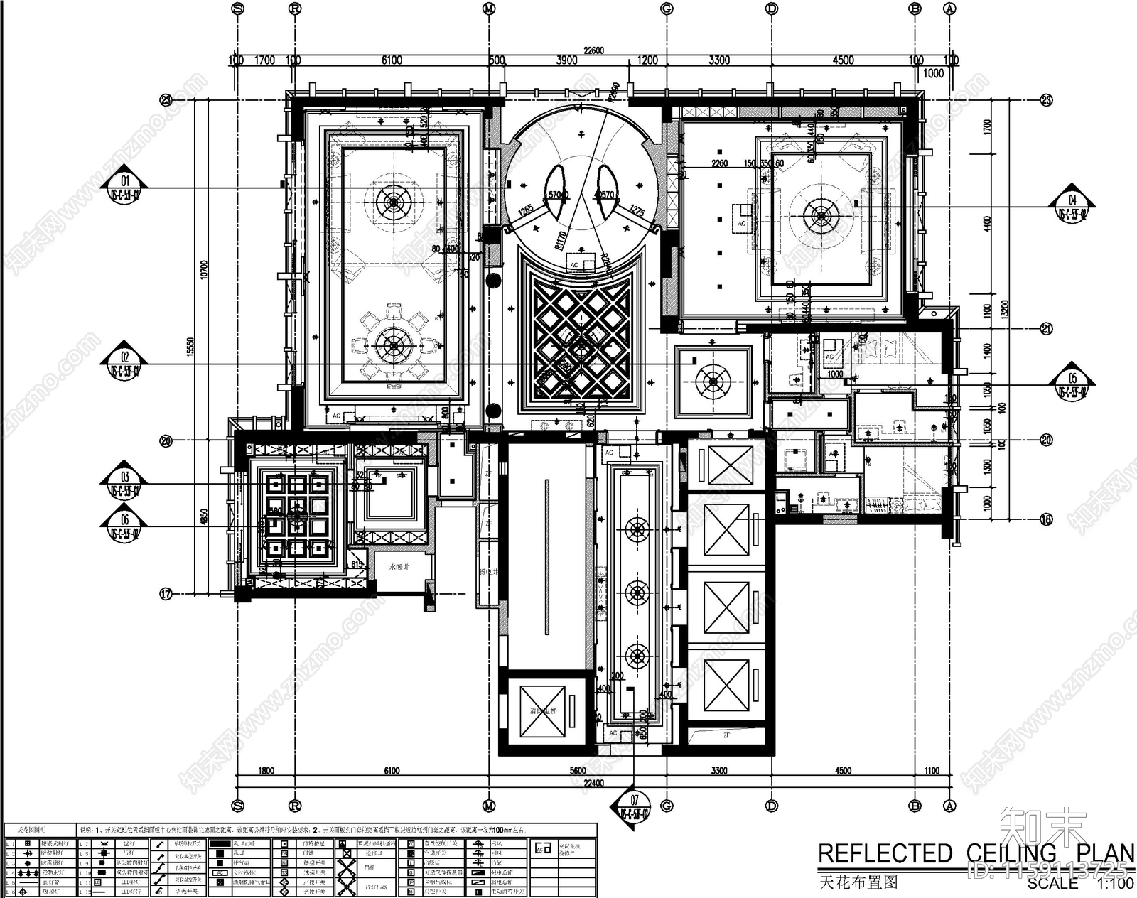 公馆会所室cad施工图下载【ID:1159113725】