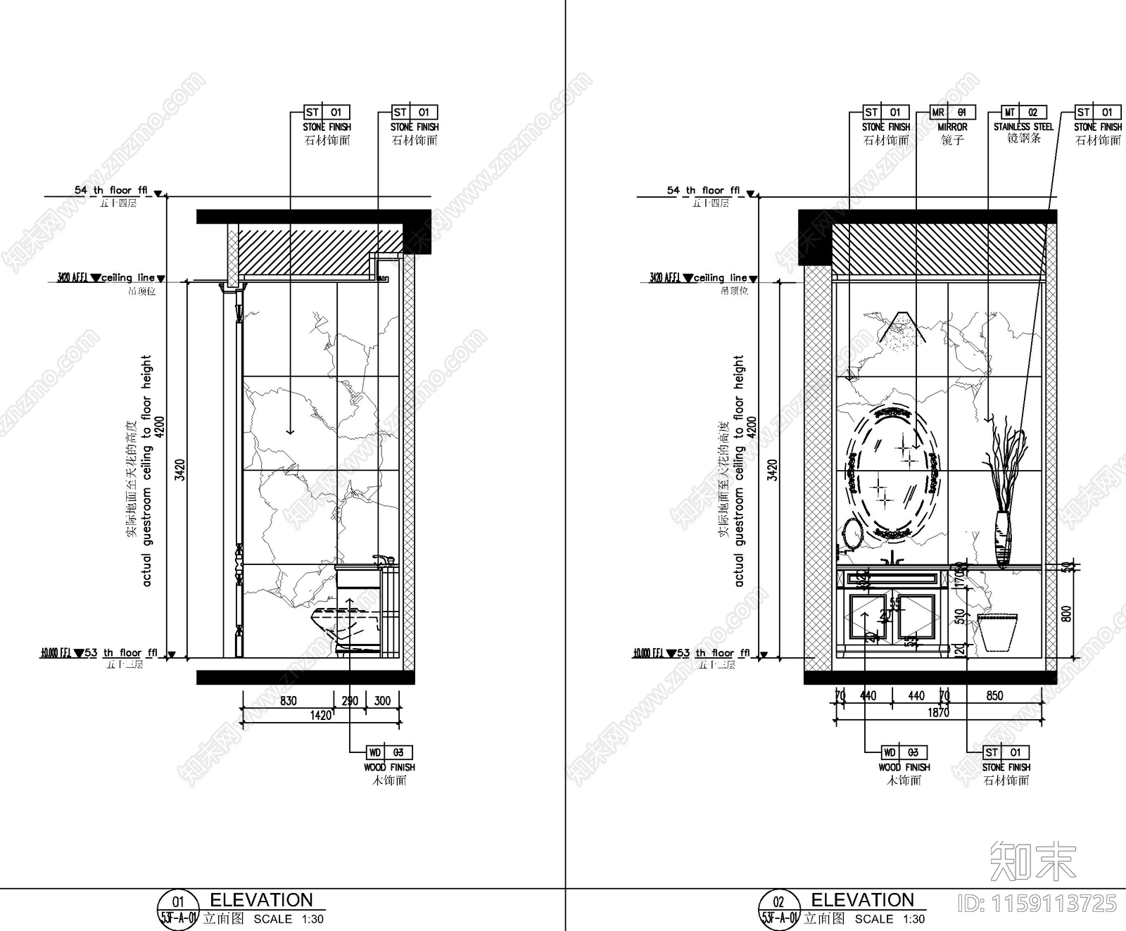 公馆会所室cad施工图下载【ID:1159113725】