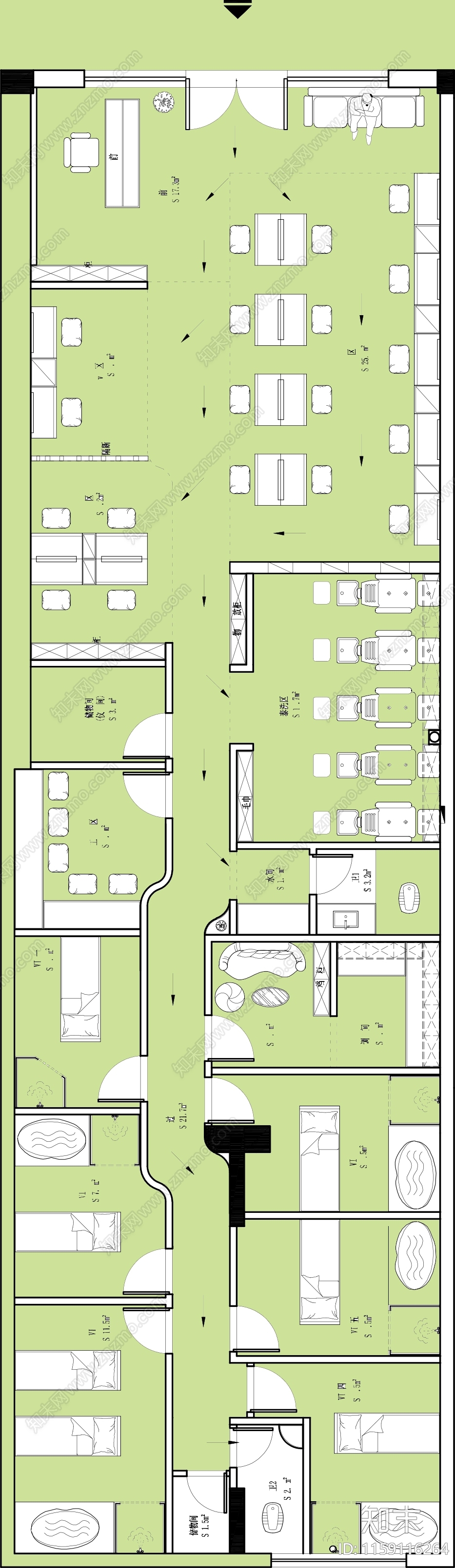 理发店施工图下载【ID:1159116264】