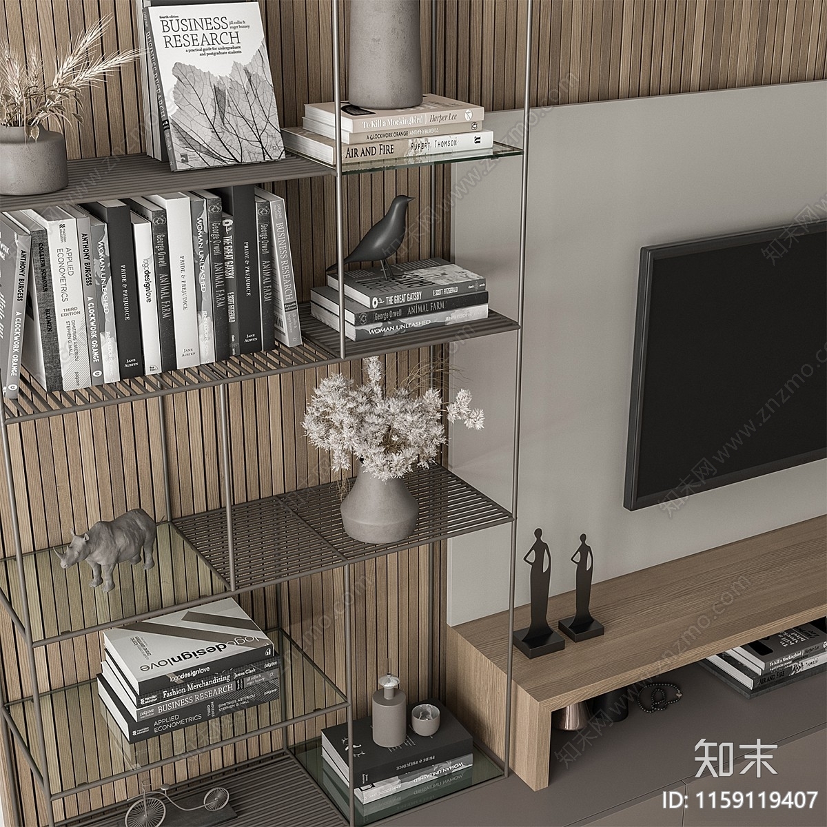 现代摆件组合3D模型下载【ID:1159119407】