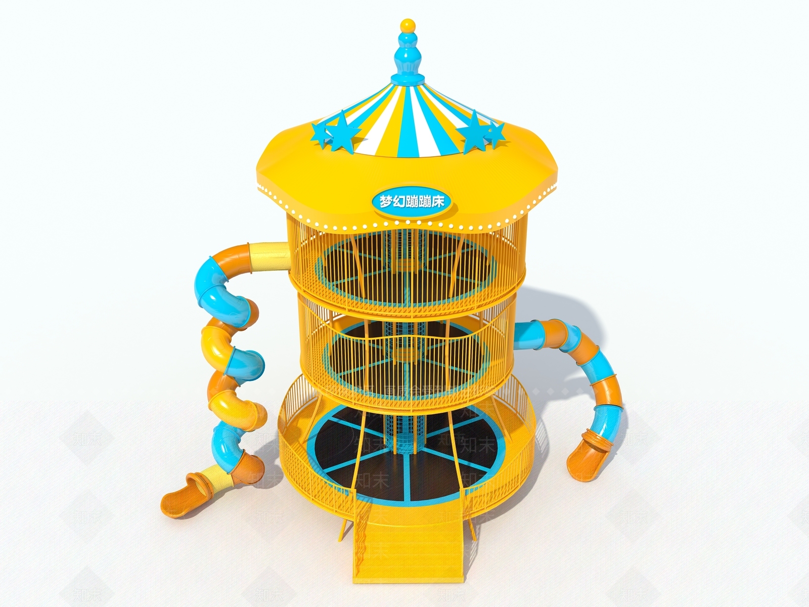 蹦床滑梯组合SU模型下载【ID:1159119978】