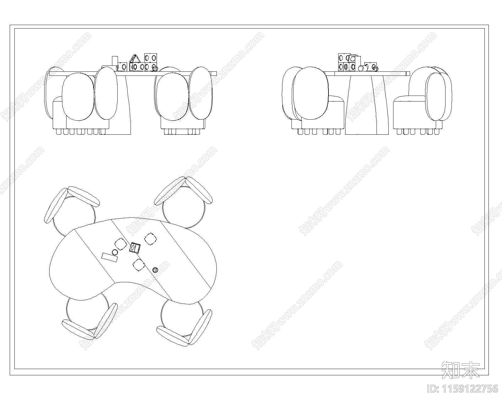 现代儿童桌椅cad施工图下载【ID:1159122756】