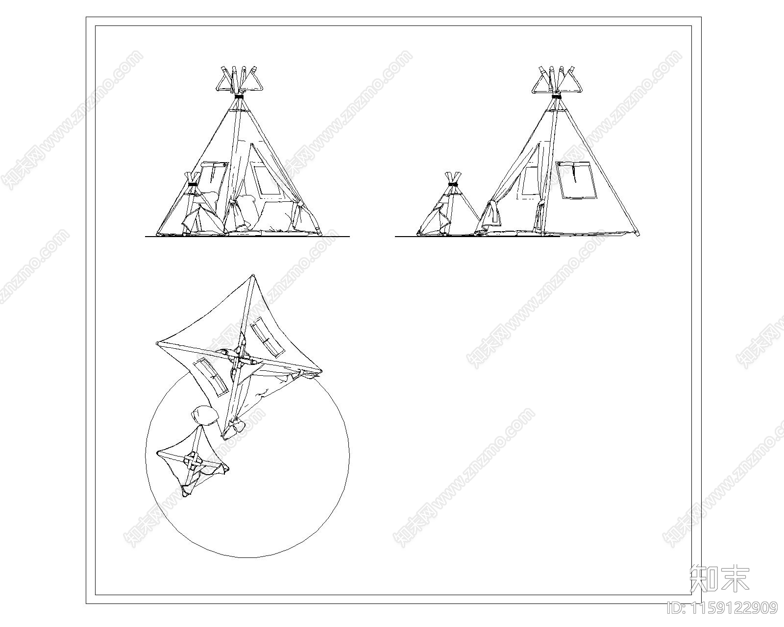 现代儿童帐篷施工图下载【ID:1159122909】