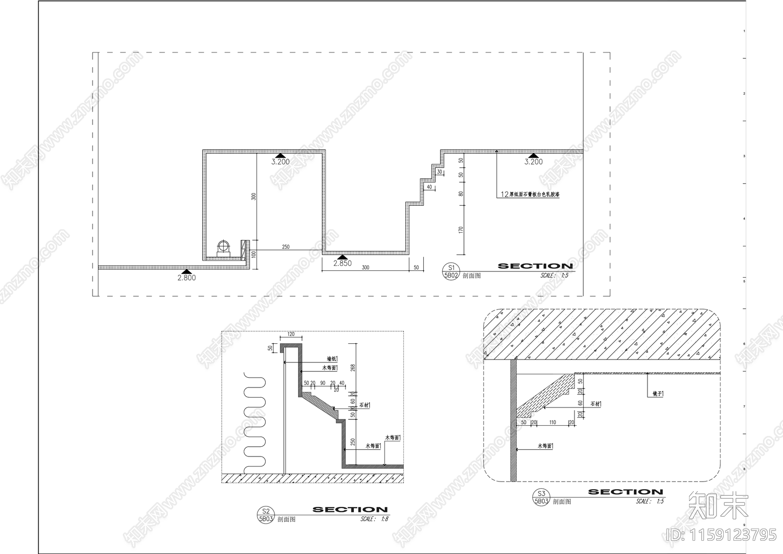 餐饮空间酒店包厢包间室内精装修cad施工图下载【ID:1159123795】