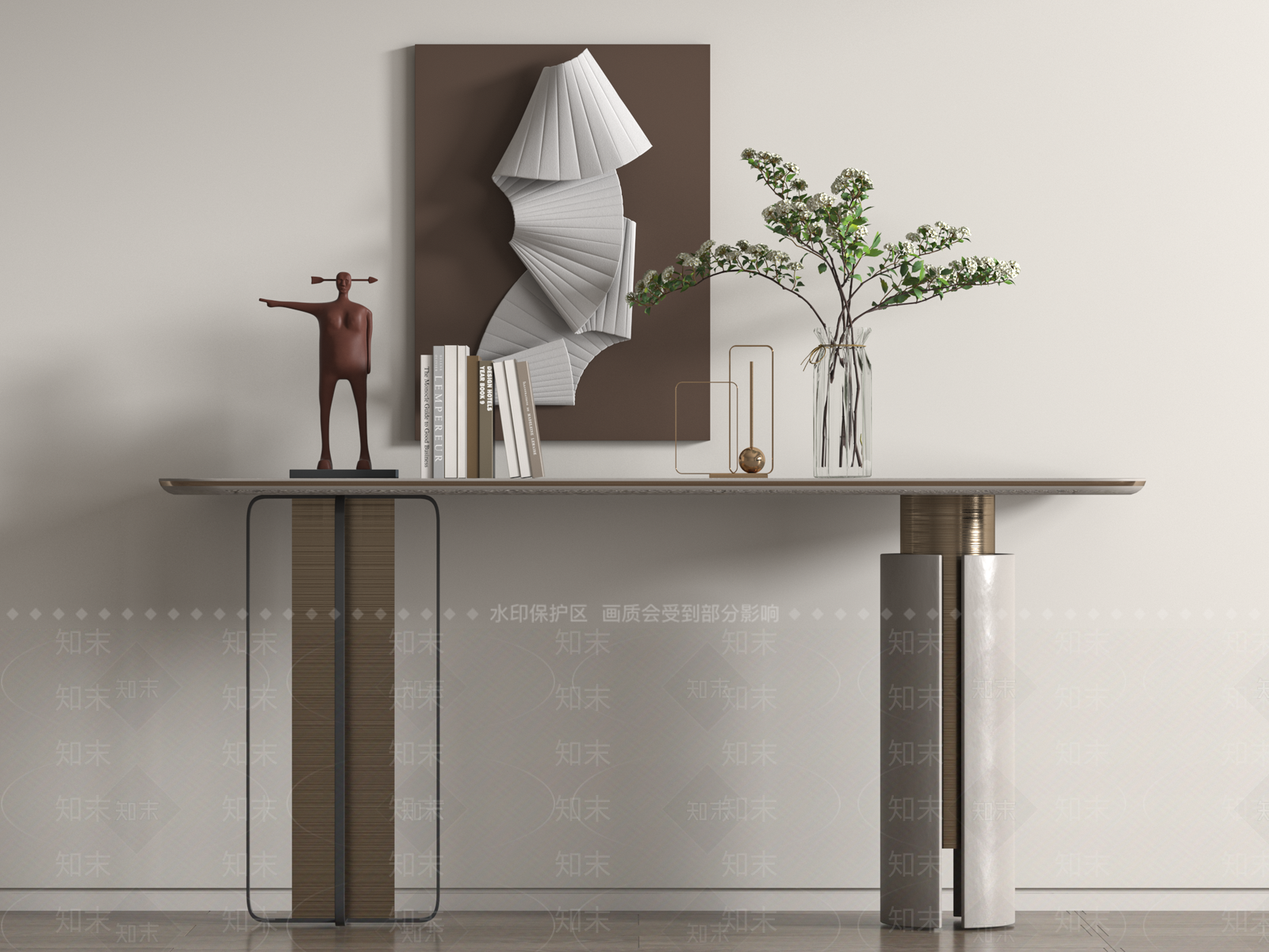 现代端景条案3D模型下载【ID:1159124554】