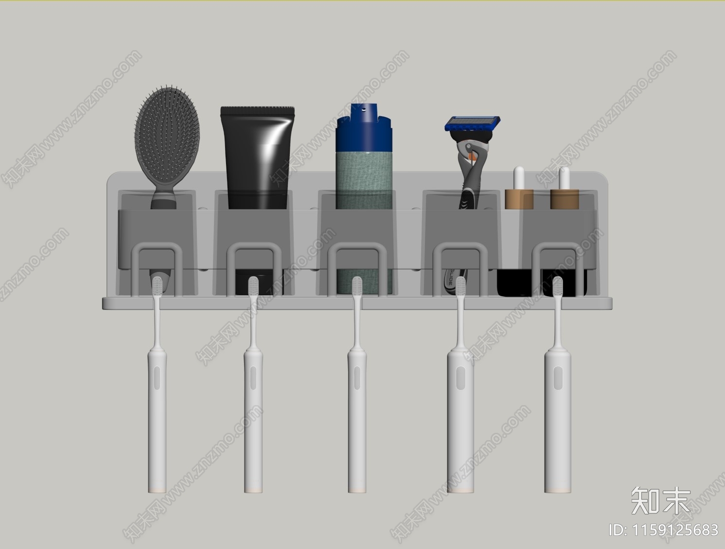 现代牙刷架SU模型下载【ID:1159125683】