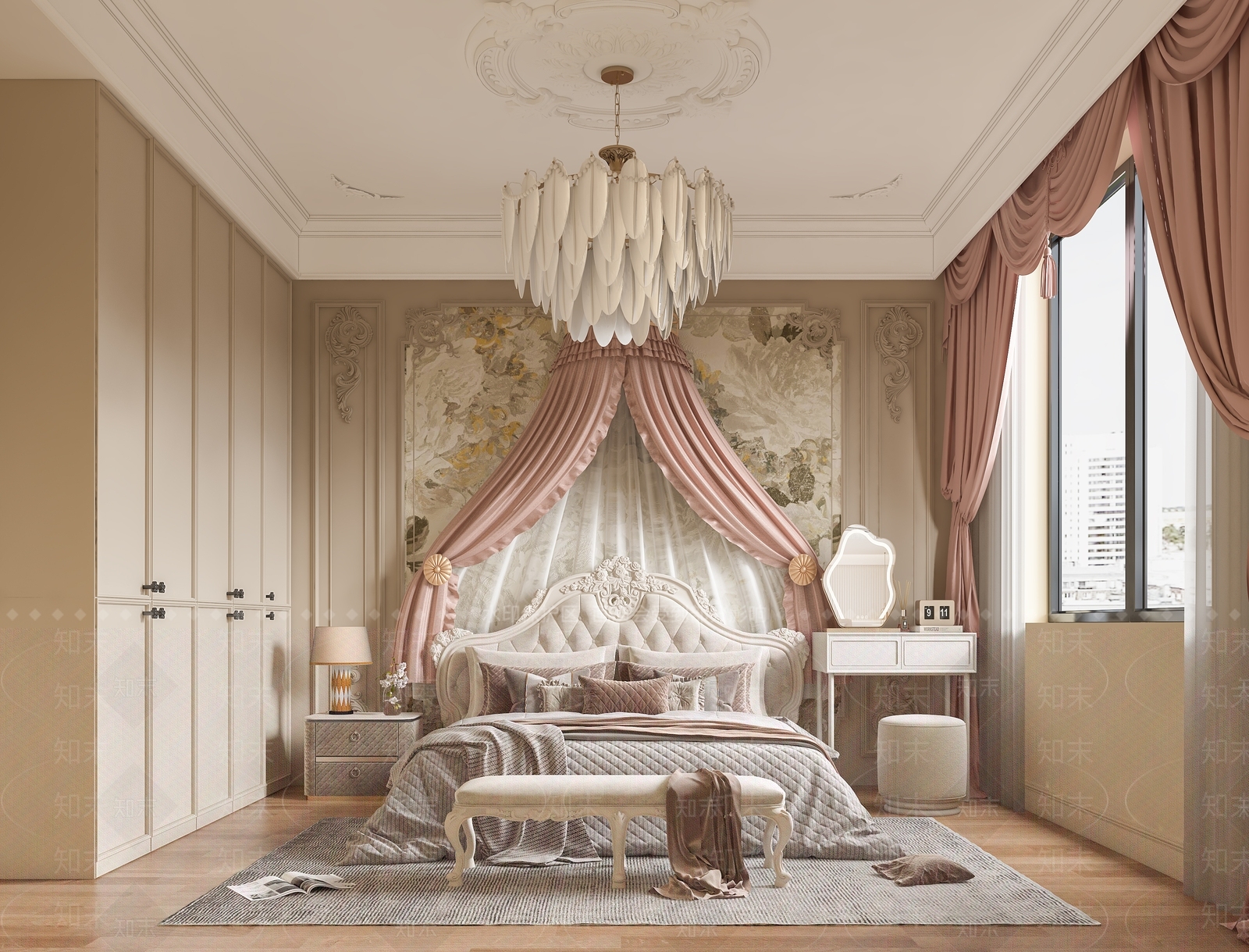 欧式古典欧式女主卧室3D模型下载【ID:1159128587】