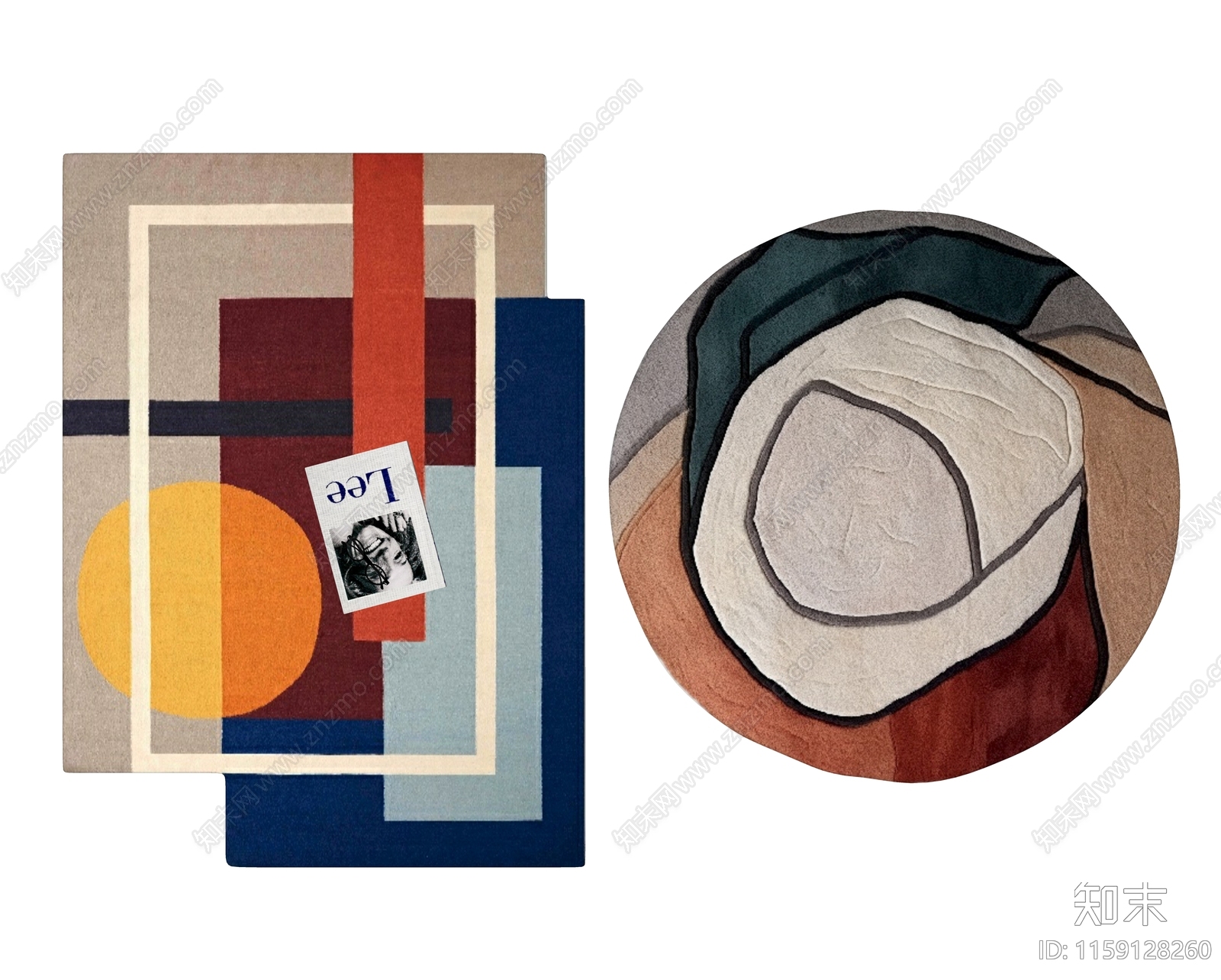 现代毛绒地毯SU模型下载【ID:1159128260】