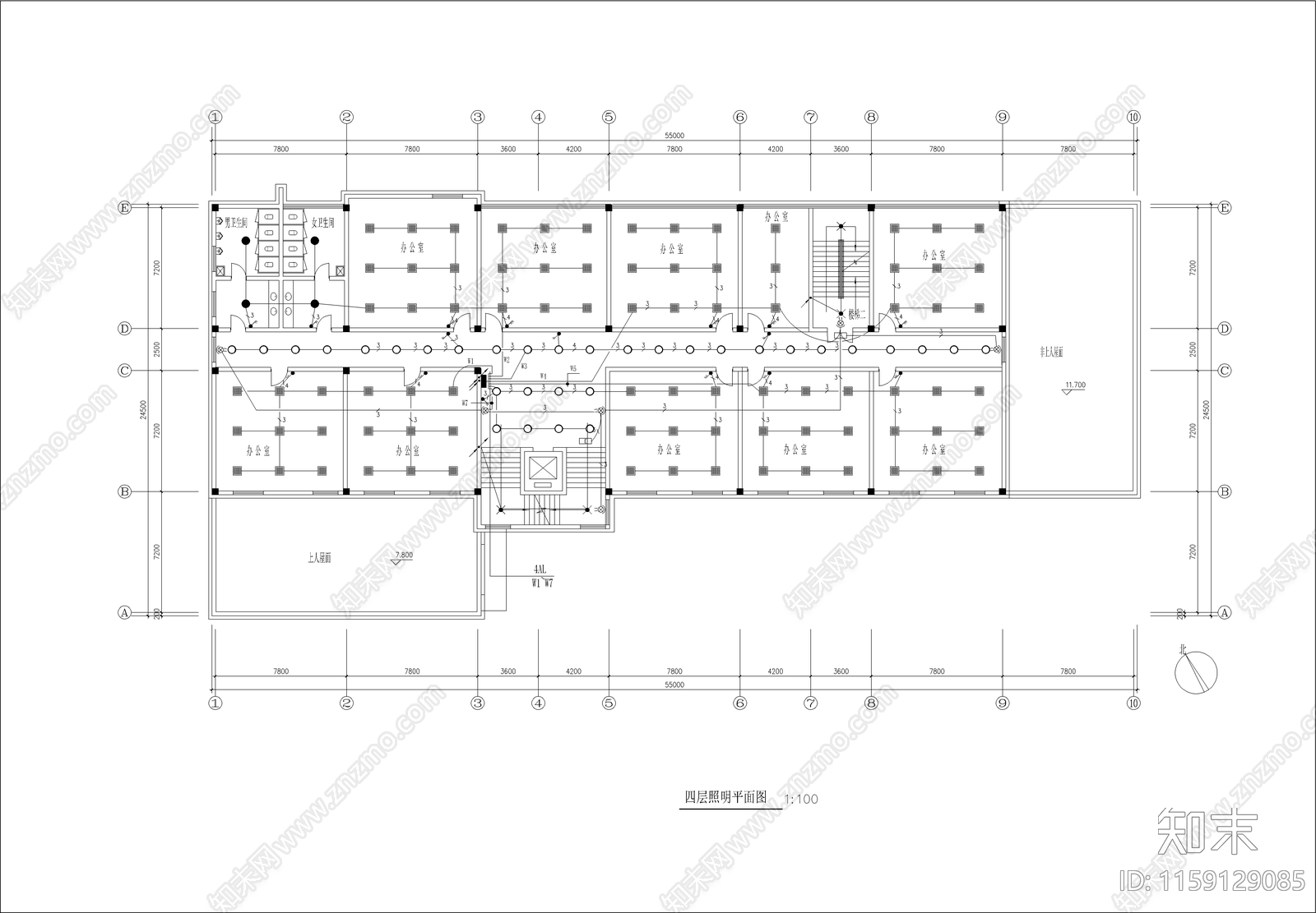 某地区多层办公楼电气全套图纸施工图下载【ID:1159129085】