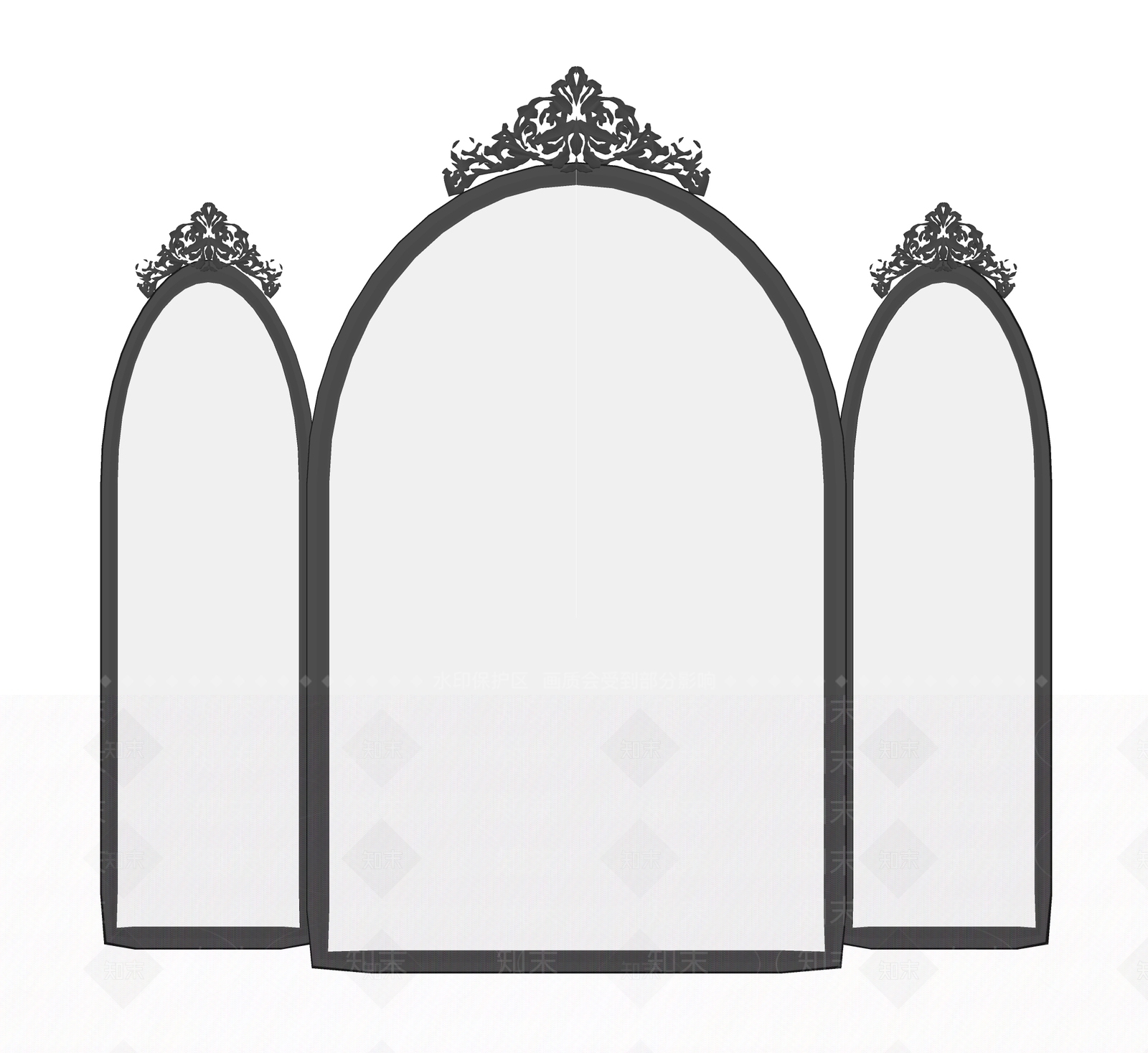 欧式梳妆镜SU模型下载【ID:1159129793】