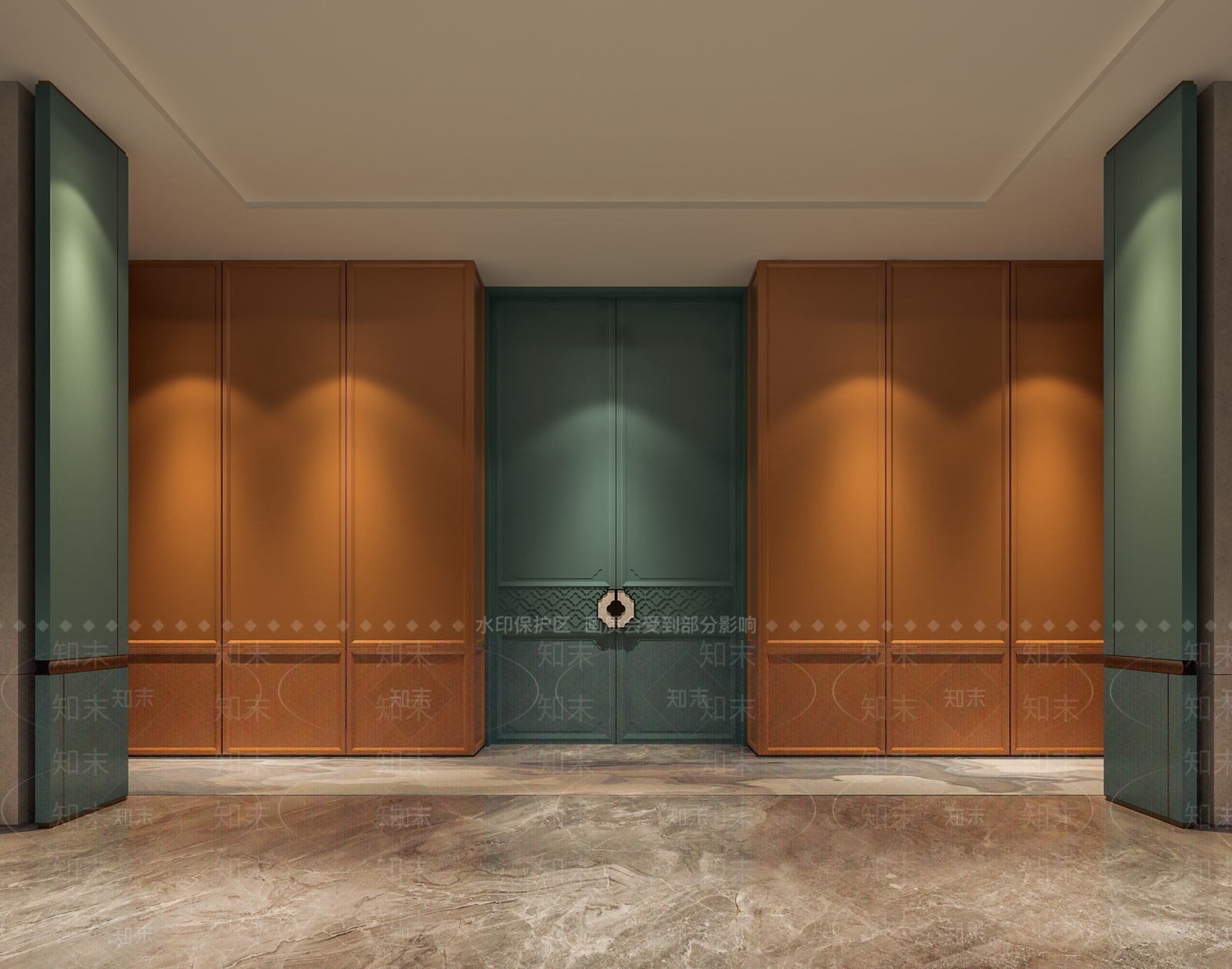 新中式宴会入户门3D模型下载【ID:1159129981】