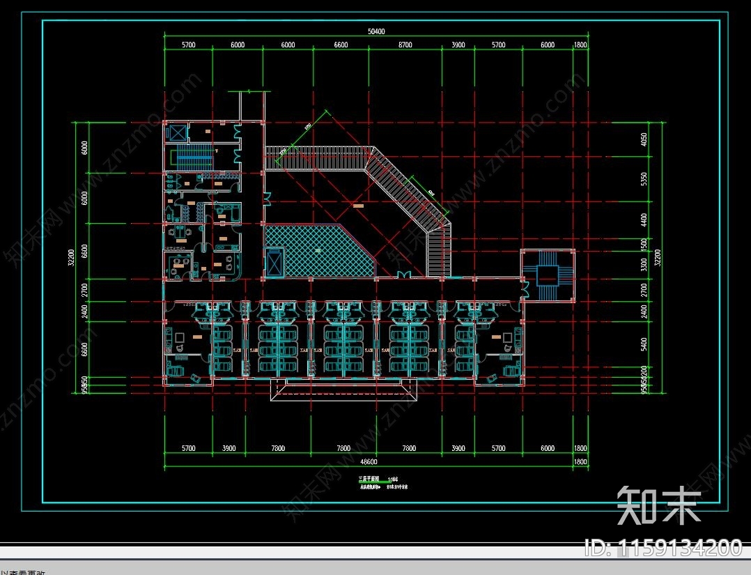 多层中原汉唐风格游客服务中心cad施工图下载【ID:1159134200】