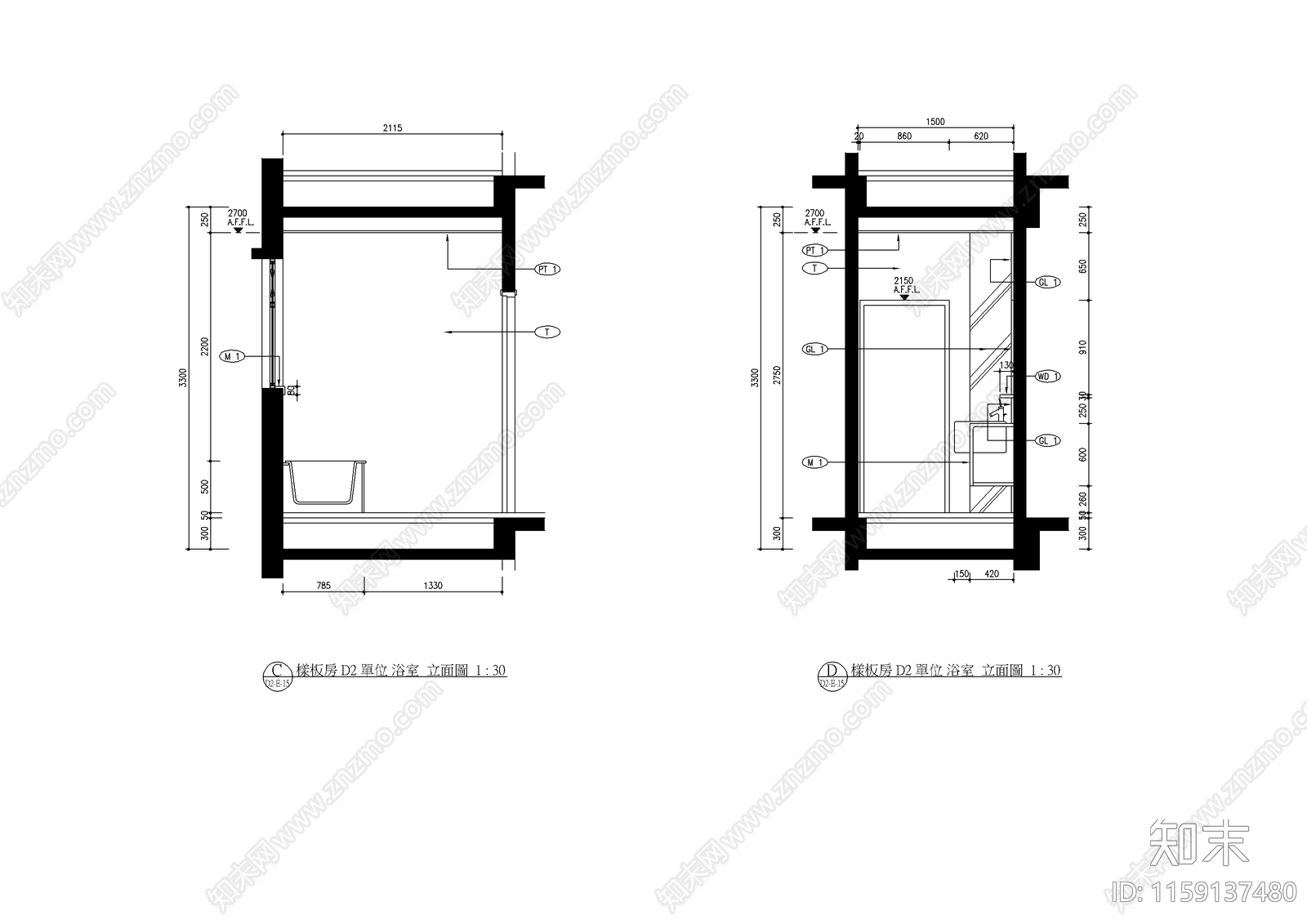 合肥元一濱水城cad施工图下载【ID:1159137480】