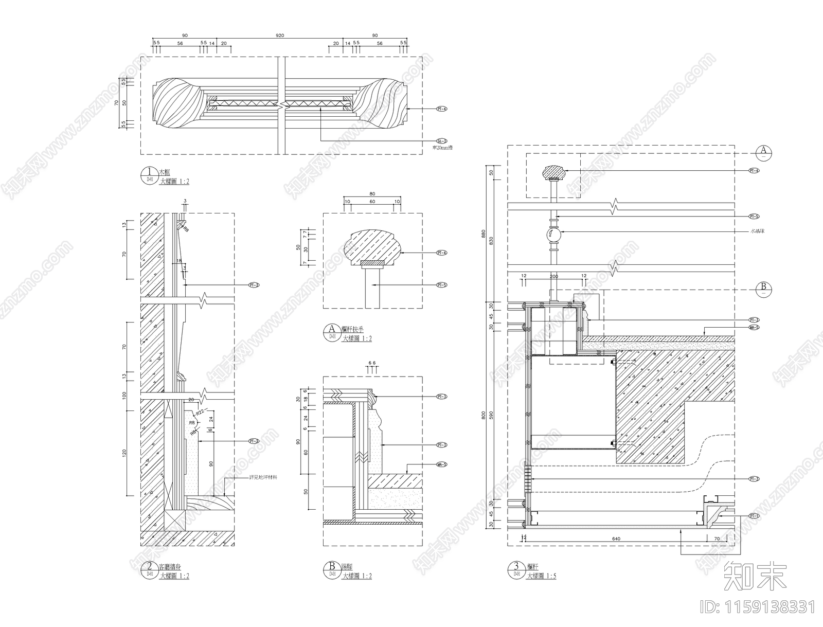 杭州綠城新綠園B戶型cad施工图下载【ID:1159138331】