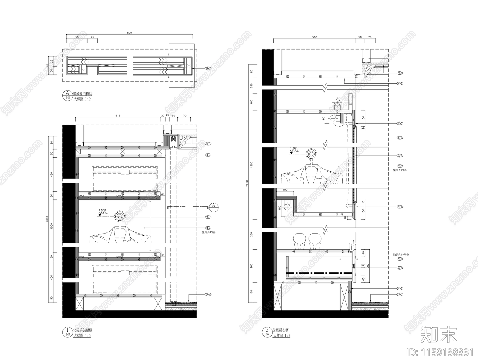 杭州綠城新綠園B戶型cad施工图下载【ID:1159138331】