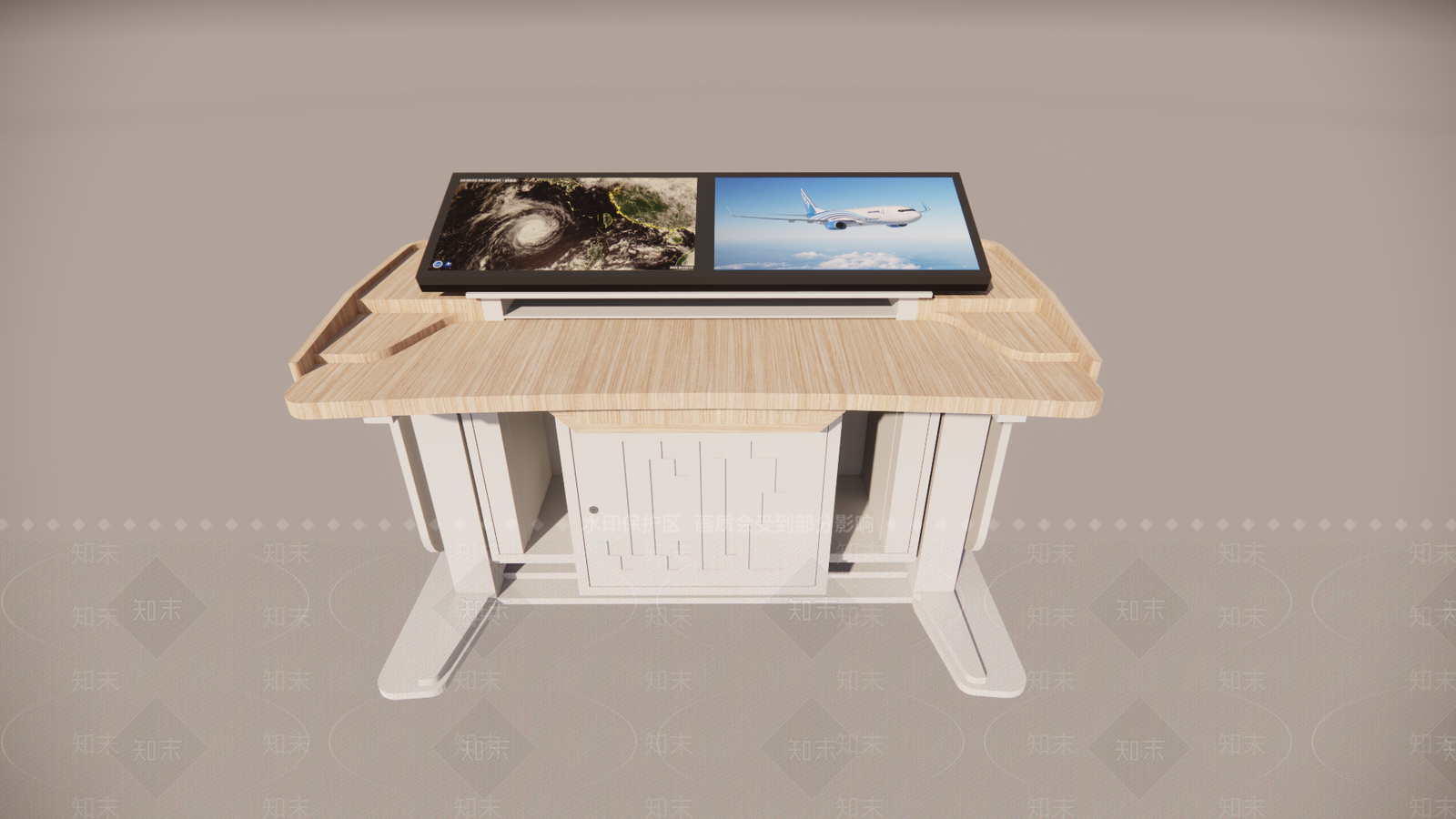 现代高校多媒体教室讲台SU模型下载【ID:1159534475】