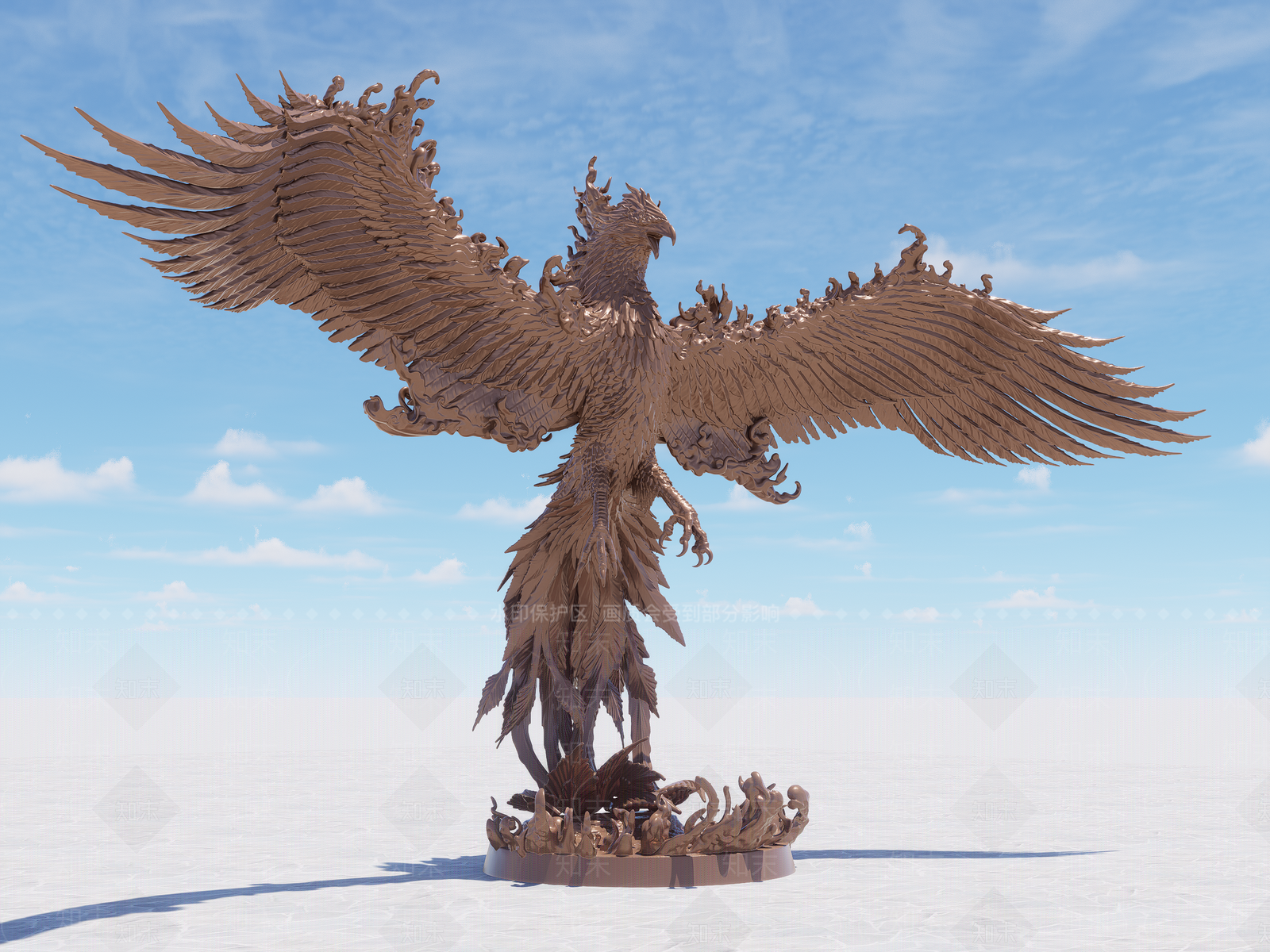 现代凤凰景观雕塑SU模型下载【ID:1159161247】