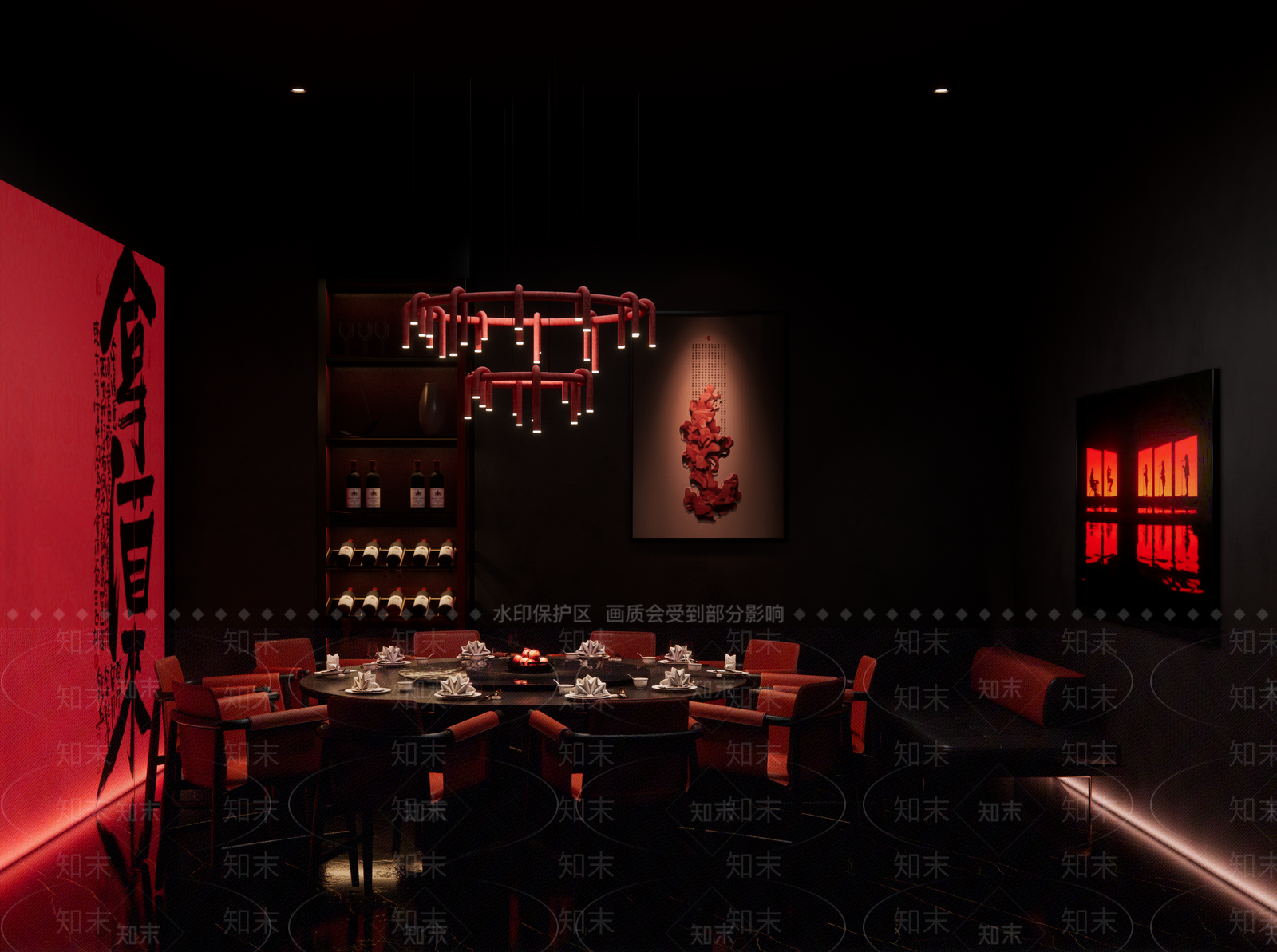 现代餐饮VIP包厢SU模型下载【ID:1159161175】