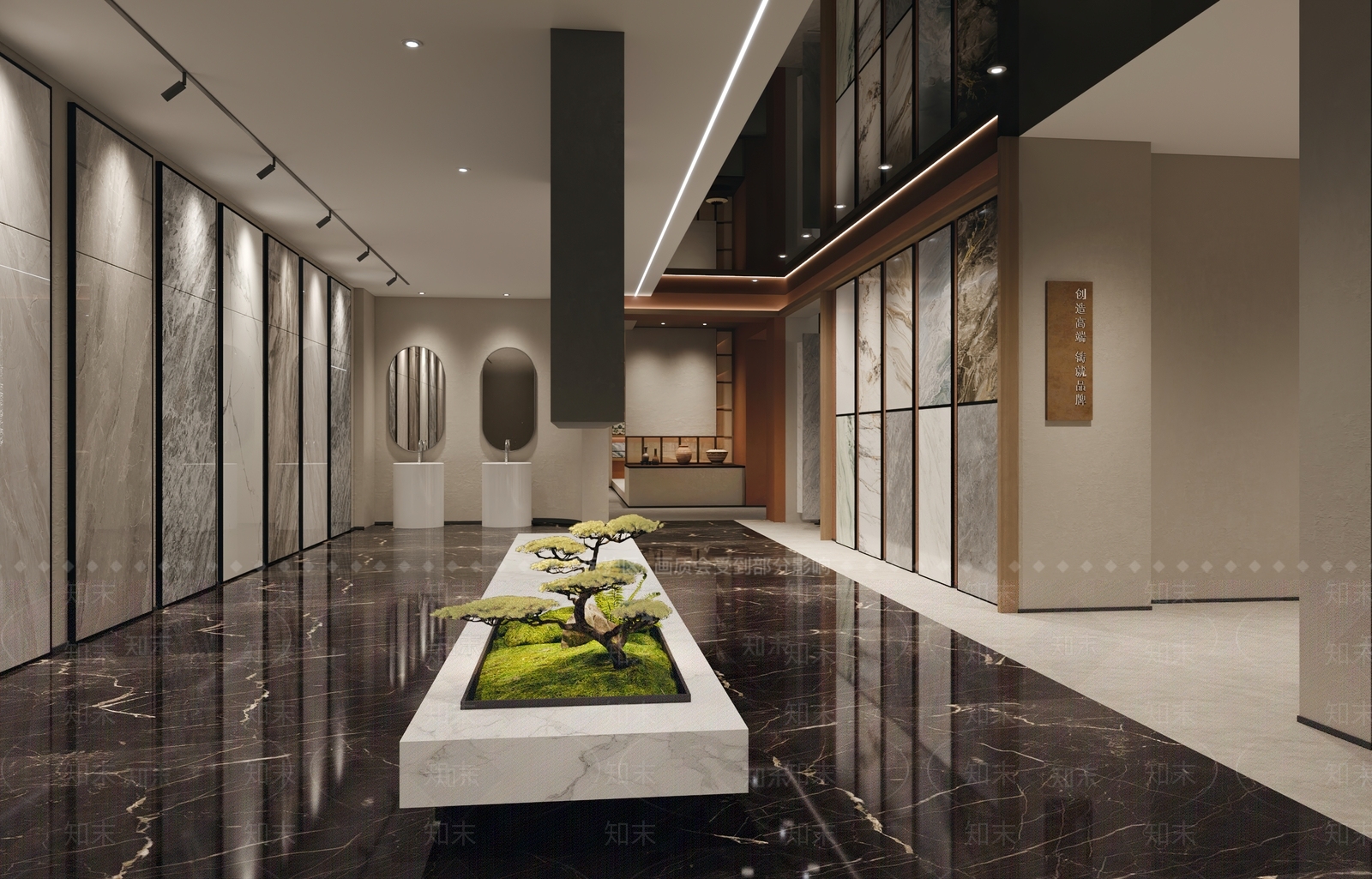 侘寂风装饰石材展厅3D模型下载【ID:1159163459】