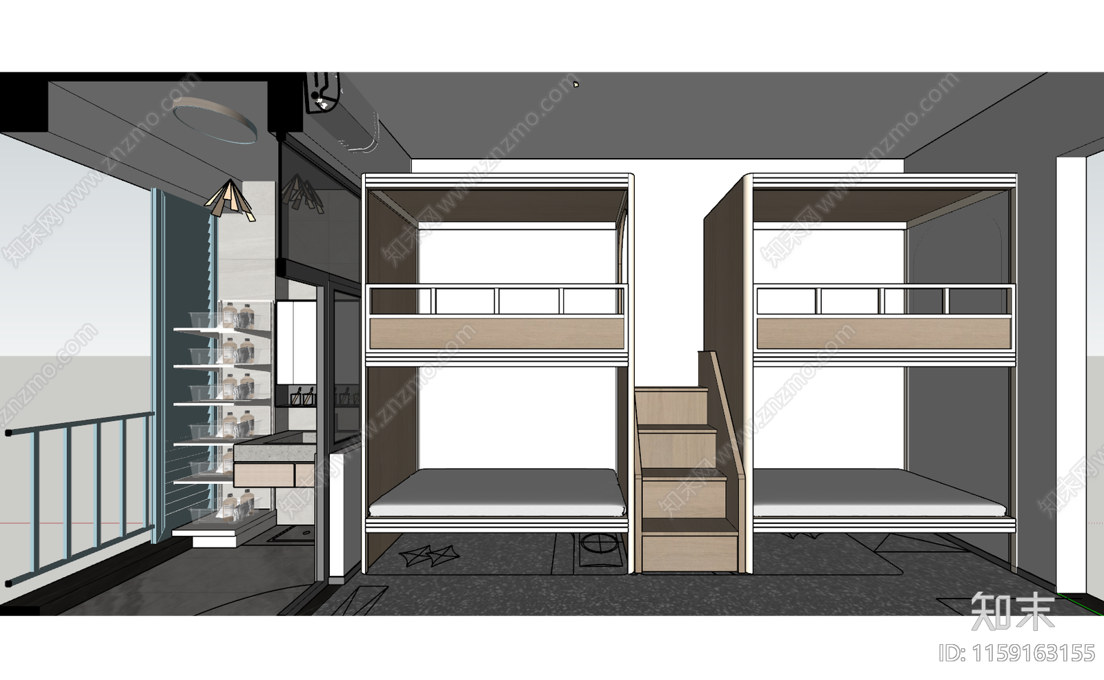 现代学校宿舍SU模型下载【ID:1159163155】