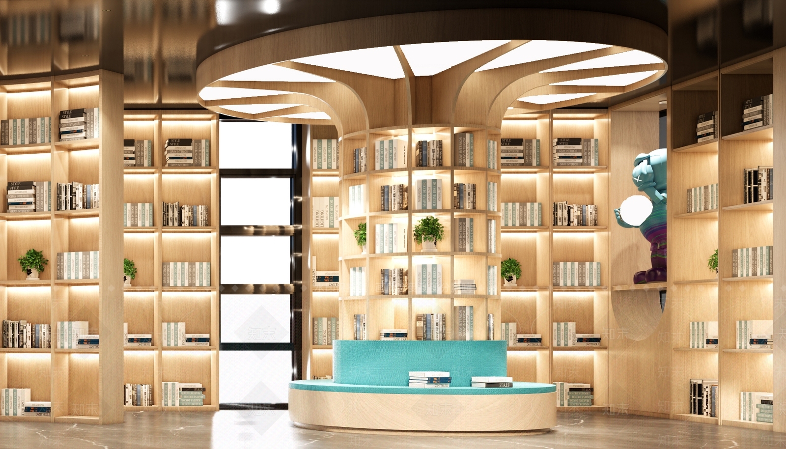 现代学校图书馆内部SU模型下载【ID:1159165975】