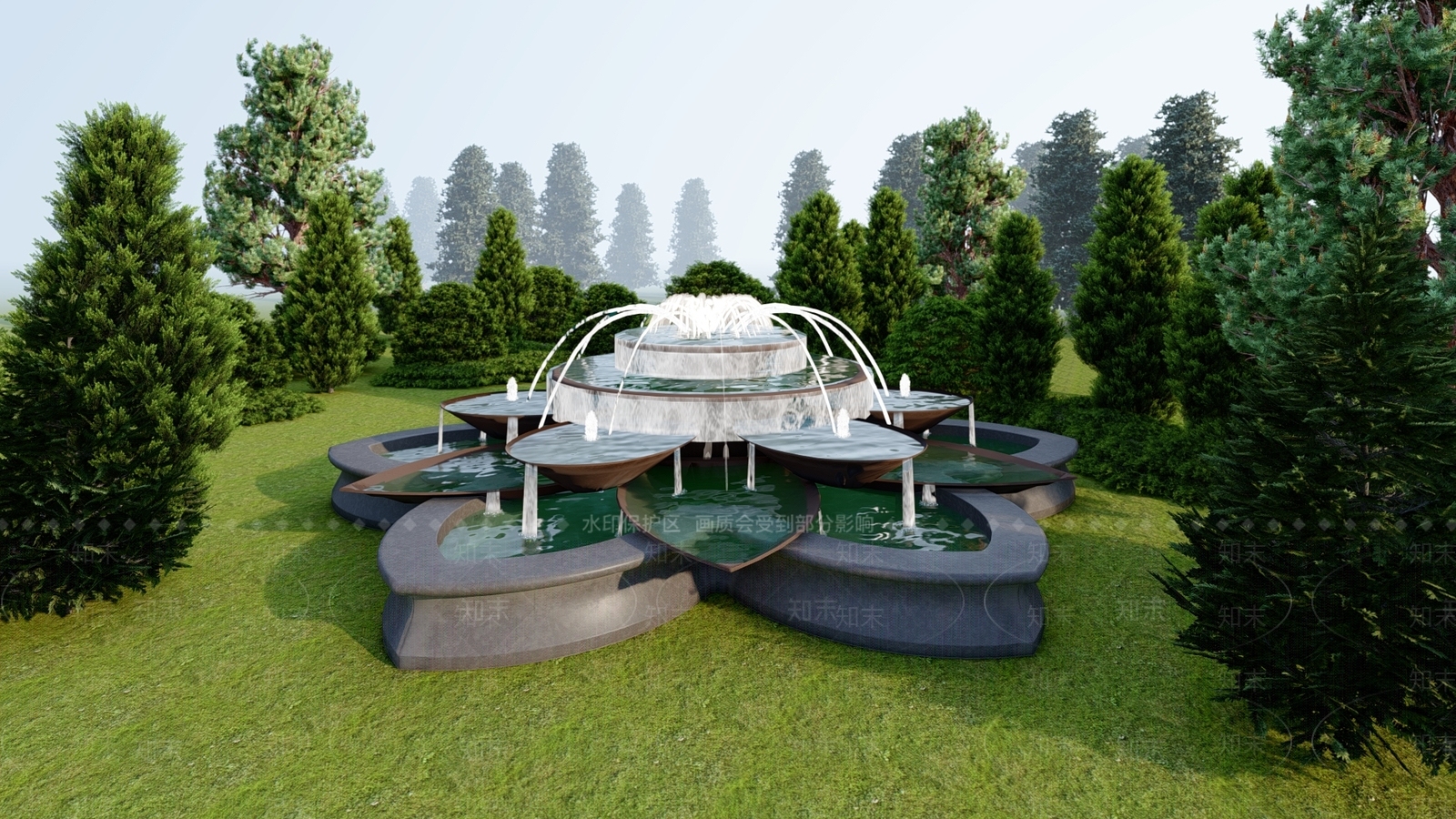 欧式喷泉SU模型下载【ID:1159169005】