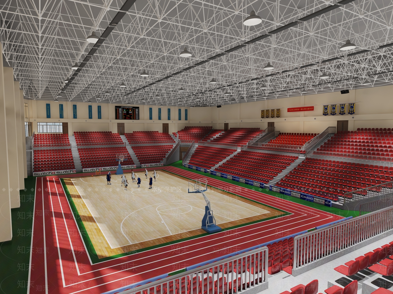 现代篮球馆3D模型下载【ID:1159169606】