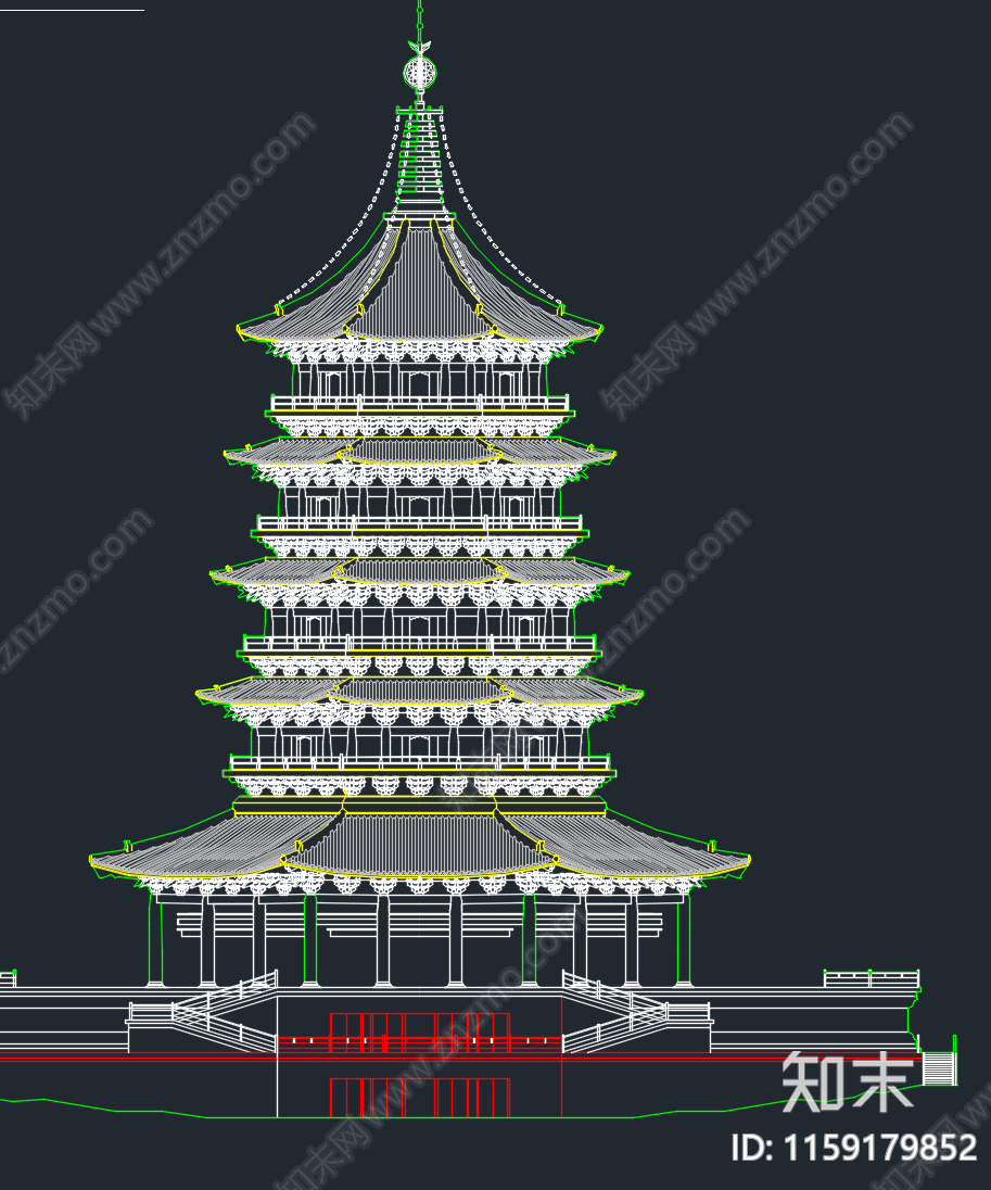 雷峰塔cad施工图下载【ID:1159179852】