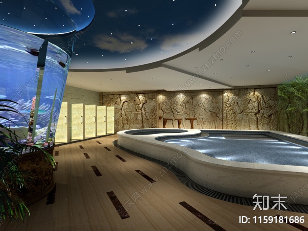 某桑拿空间装修图cad施工图下载【ID:1159181686】