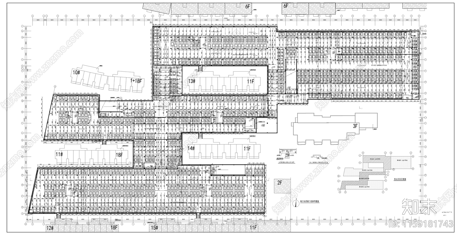 车库建筑给排水cad施工图下载【ID:1159181743】