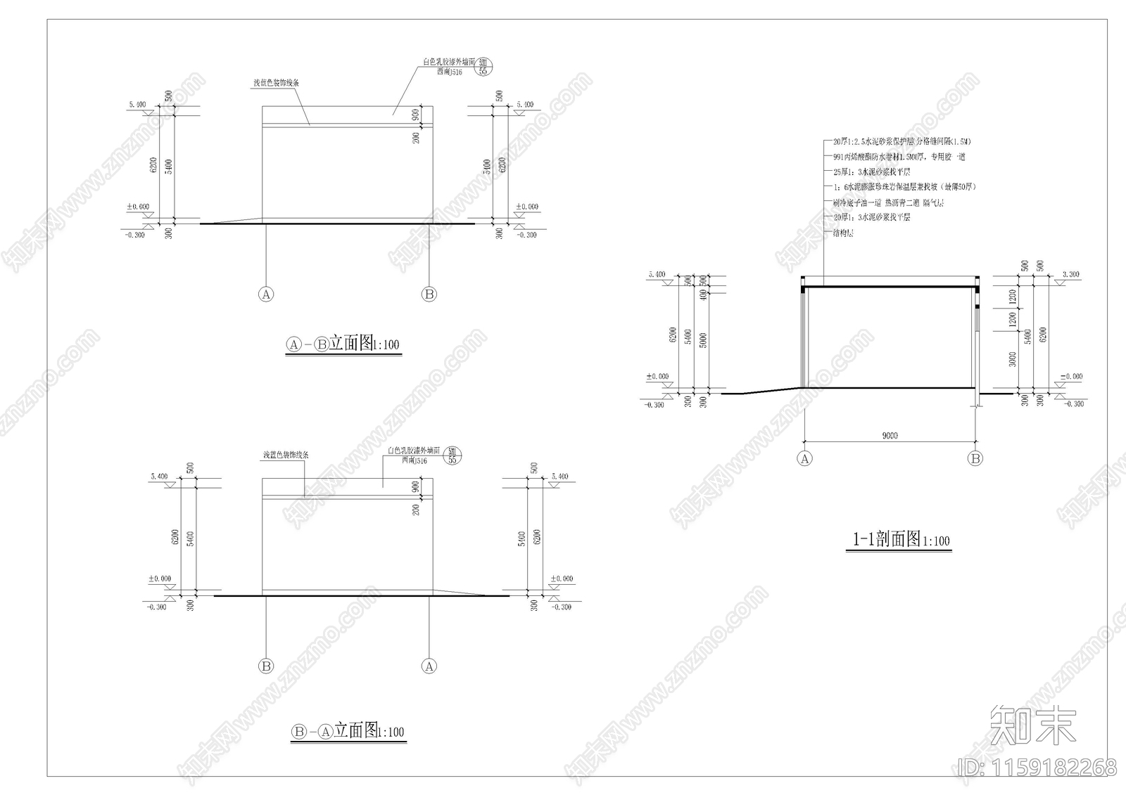 垃圾填埋场车库建筑图cad施工图下载【ID:1159182268】