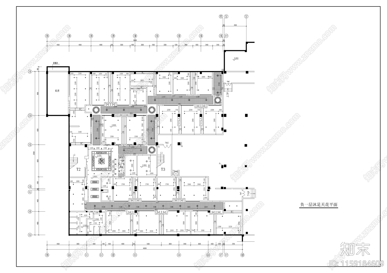 某沐足城装修图cad施工图下载【ID:1159184609】