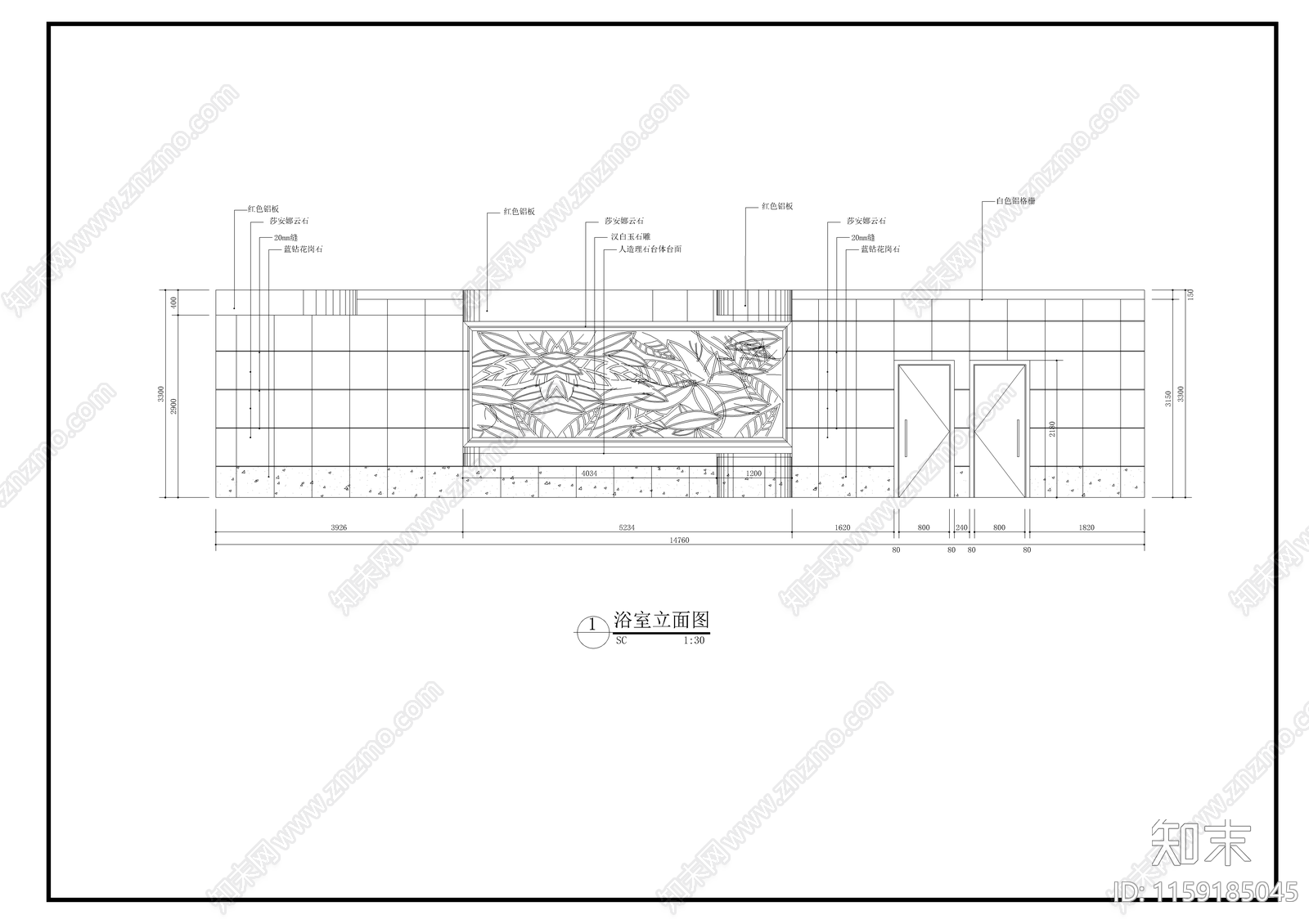 某小型洗浴装修图cad施工图下载【ID:1159185045】