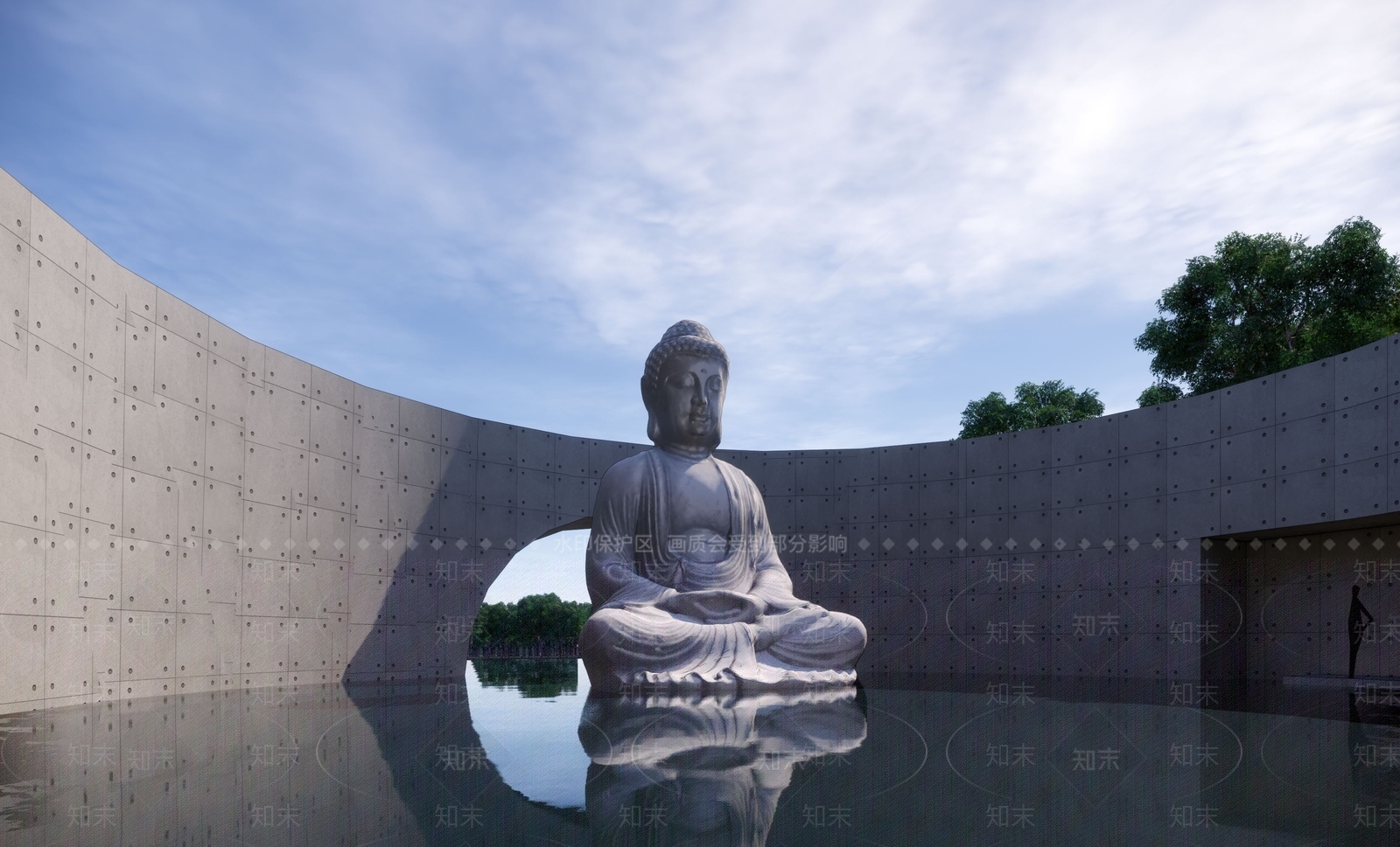 现代禅修佛教文化建筑SU模型下载【ID:1159322011】