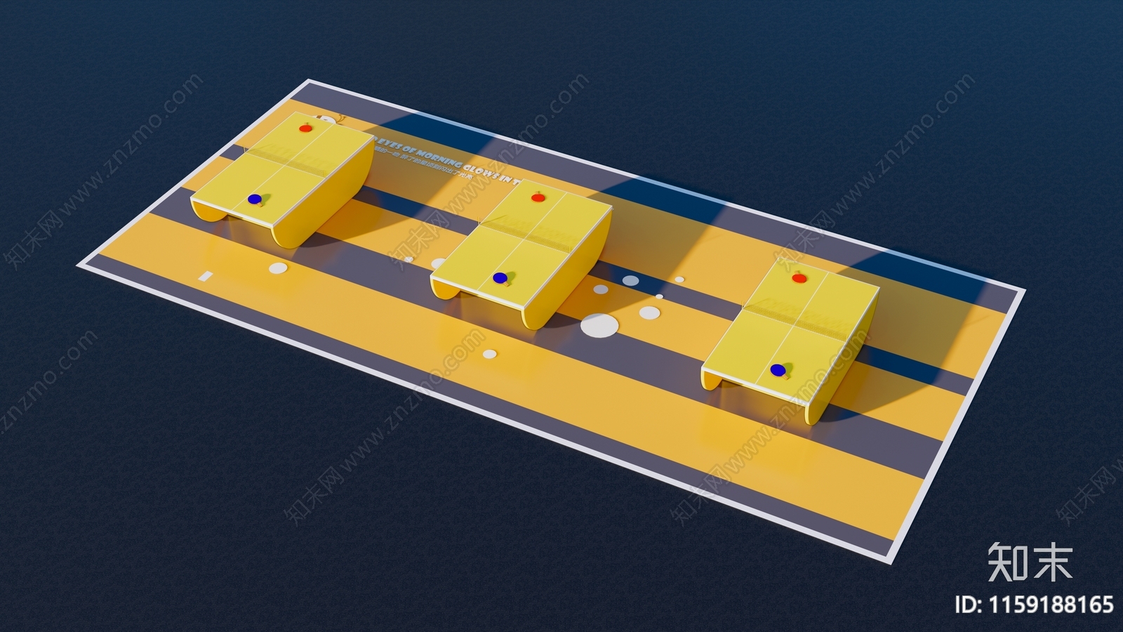 现代乒乓球场SU模型下载【ID:1159188165】